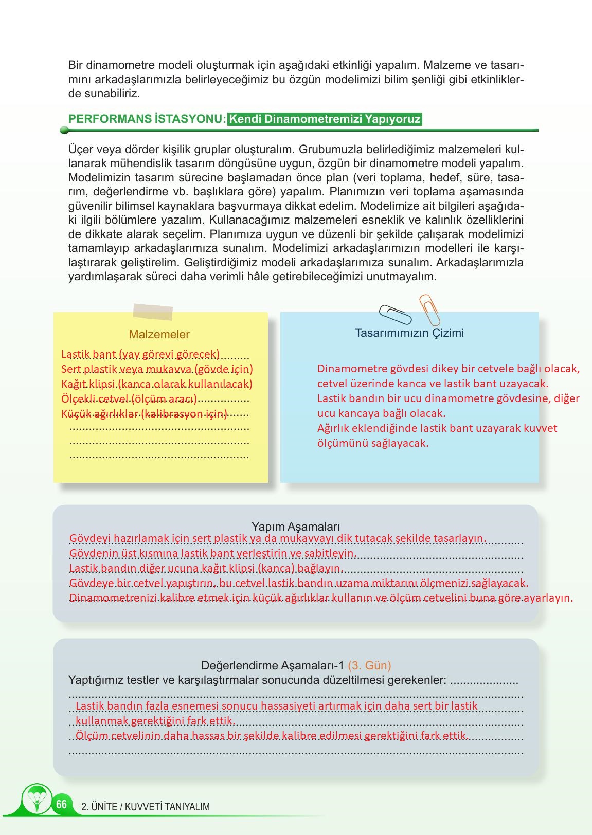 5. Sınıf Meb Yayınları Fen Bilimleri Ders Kitabı 1. Kitap Sayfa 66 Cevapları
