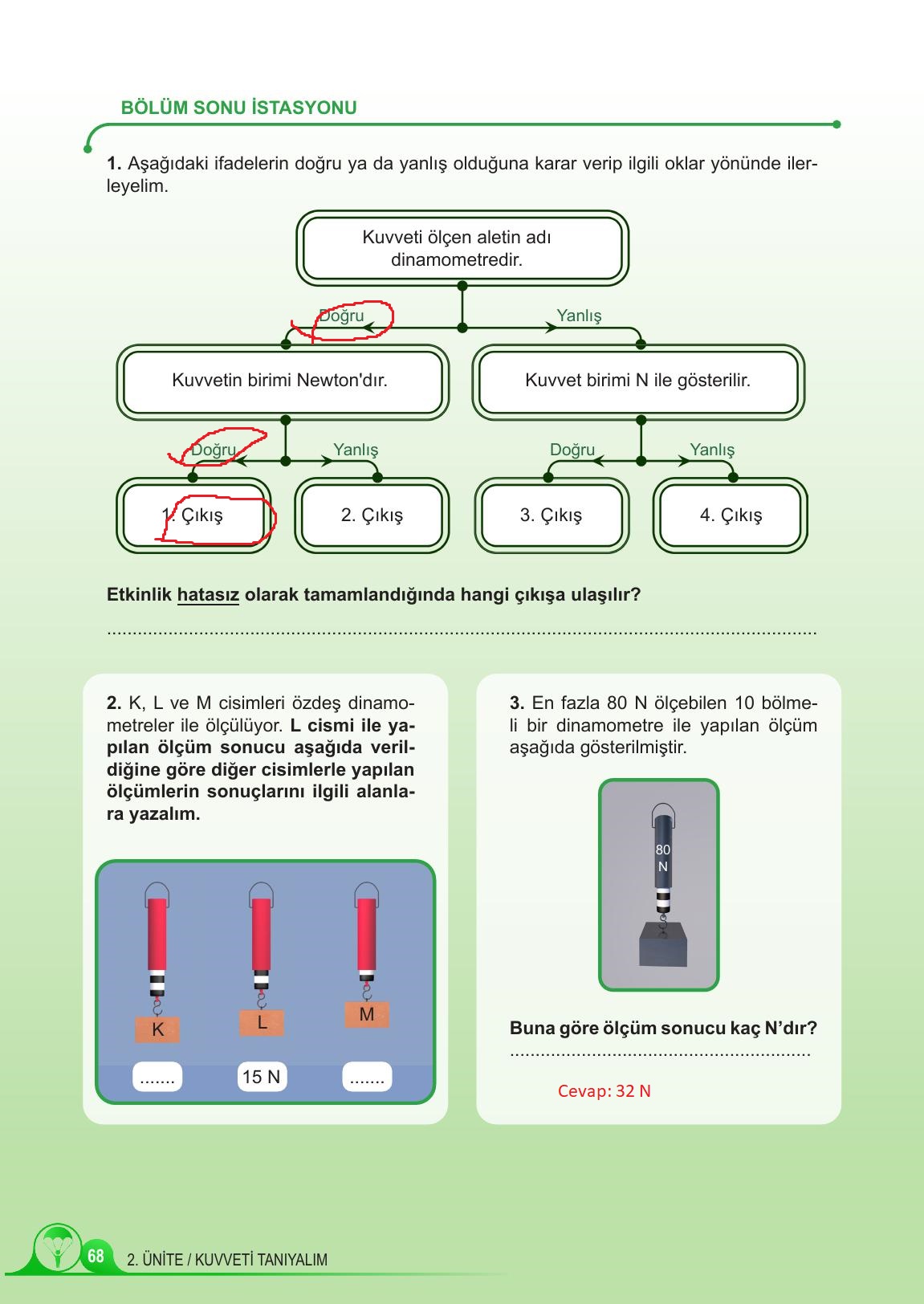 5. Sınıf Meb Yayınları Fen Bilimleri Ders Kitabı 1. Kitap Sayfa 68 Cevapları