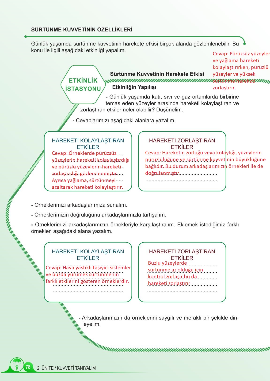 5. Sınıf Meb Yayınları Fen Bilimleri Ders Kitabı 1. Kitap Sayfa 78 Cevapları