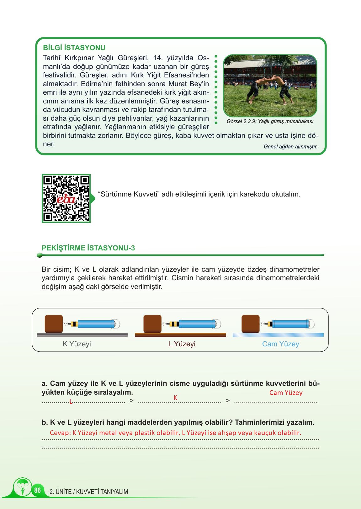 5. Sınıf Meb Yayınları Fen Bilimleri Ders Kitabı 1. Kitap Sayfa 86 Cevapları
