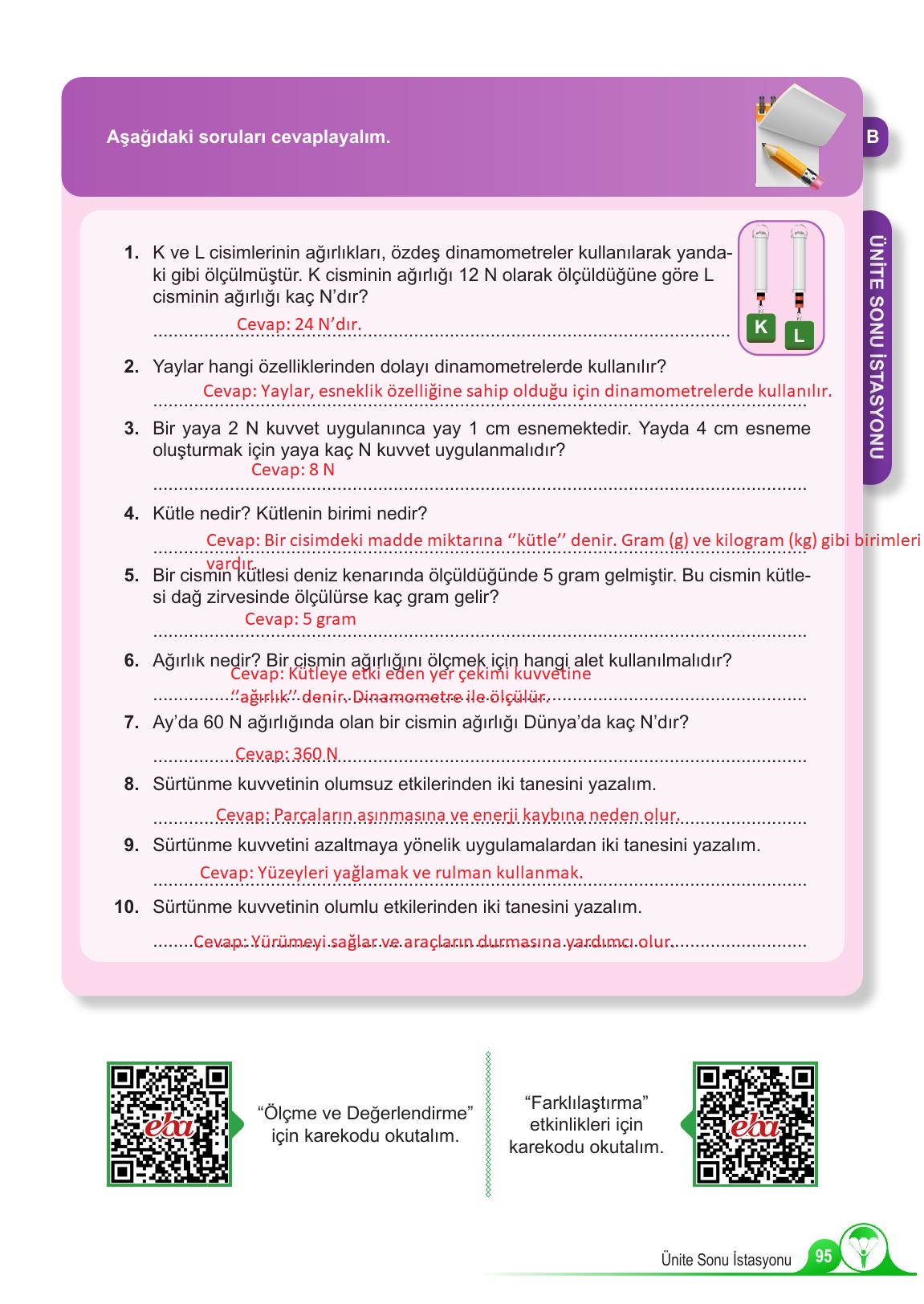 5. Sınıf Meb Yayınları Fen Bilimleri Ders Kitabı 1. Kitap Sayfa 95 Cevapları 5. Sınıf Meb Yayınları Fen Bilimleri Ders Kitabı 1. Kitap Sayfa 95 Cevapları