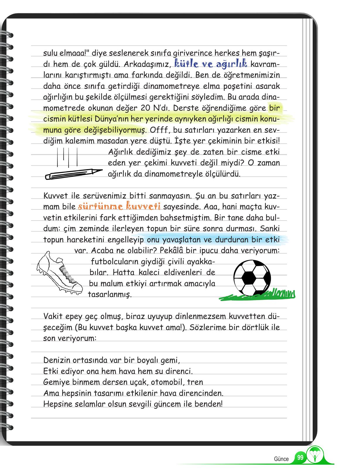 5. Sınıf Meb Yayınları Fen Bilimleri Ders Kitabı 1. Kitap Sayfa 99 Cevapları