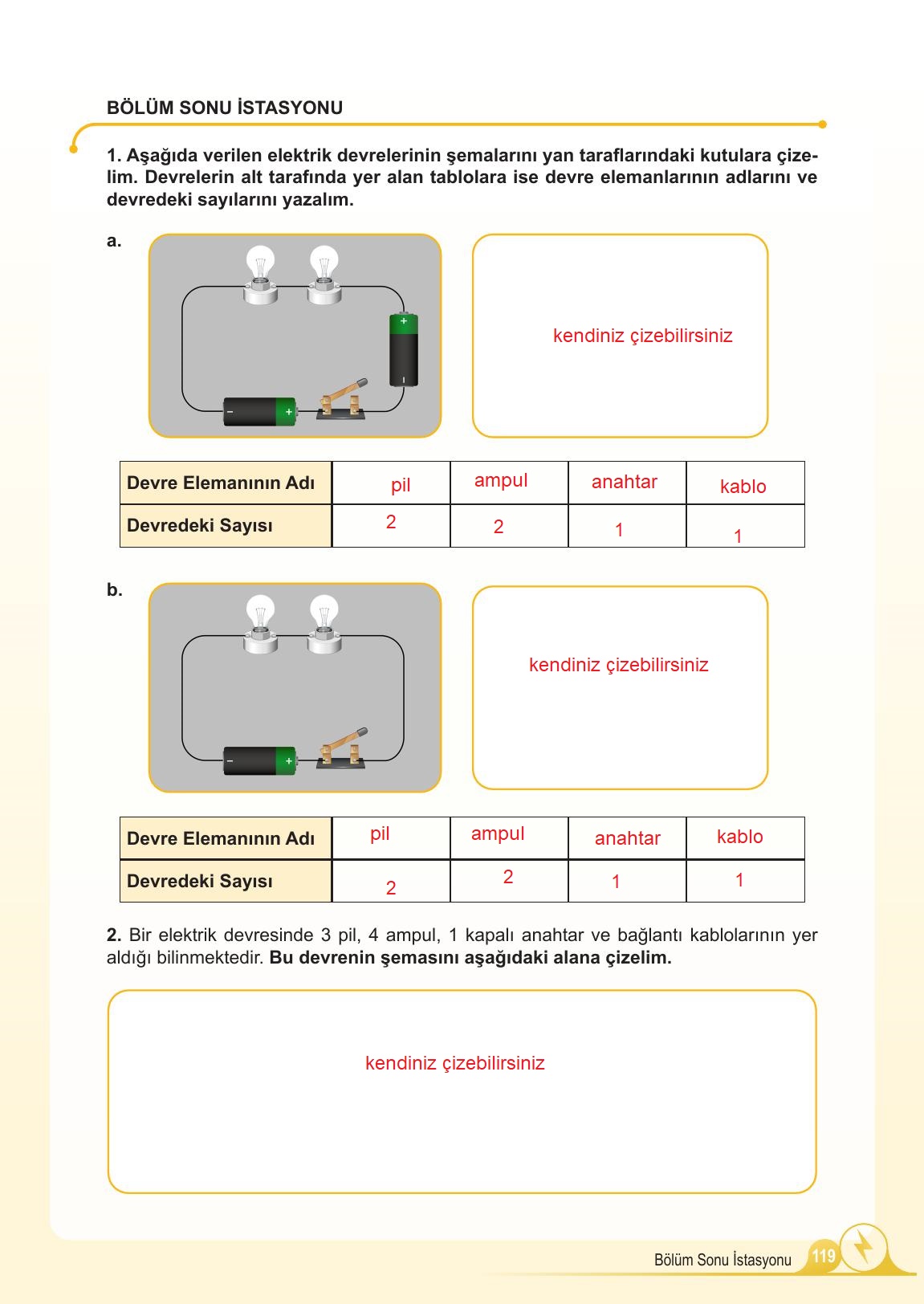 5. Sınıf Meb Yayınları Fen Bilimleri Ders Kitabı 2. Kitap Sayfa 119 Cevapları