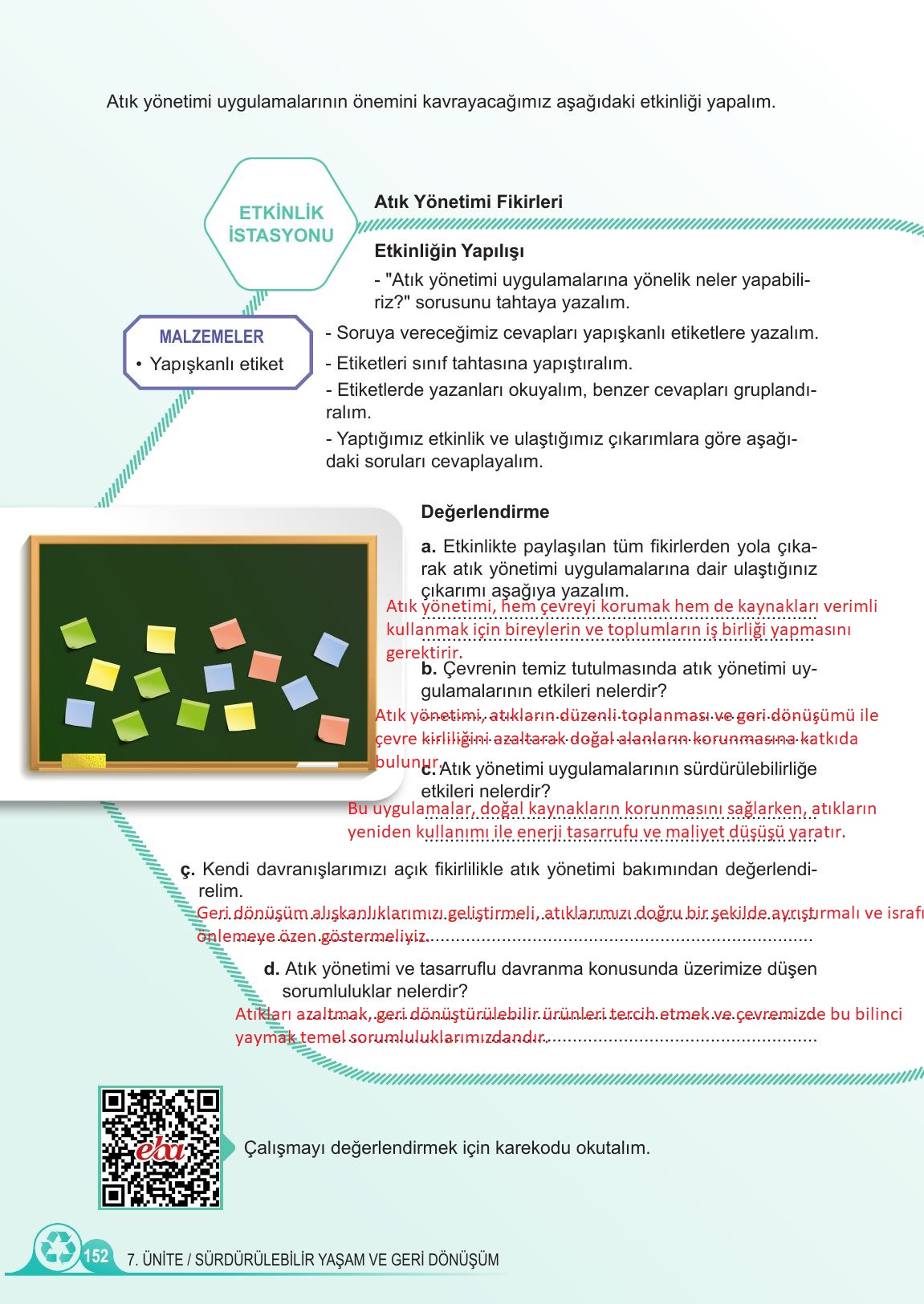 5. Sınıf Meb Yayınları Fen Bilimleri Ders Kitabı 2. Kitap Sayfa 152 Cevapları
