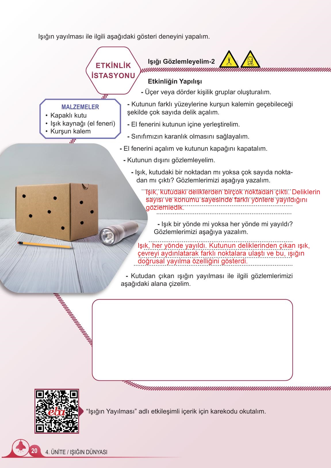 5. Sınıf Meb Yayınları Fen Bilimleri Ders Kitabı 2. Kitap Sayfa 20 Cevapları