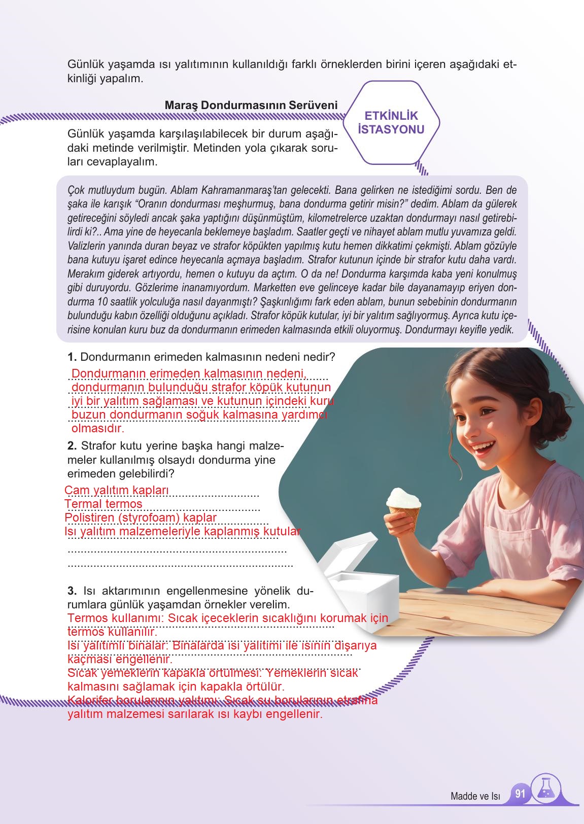 5. Sınıf Meb Yayınları Fen Bilimleri Ders Kitabı 2. Kitap Sayfa 91 Cevapları