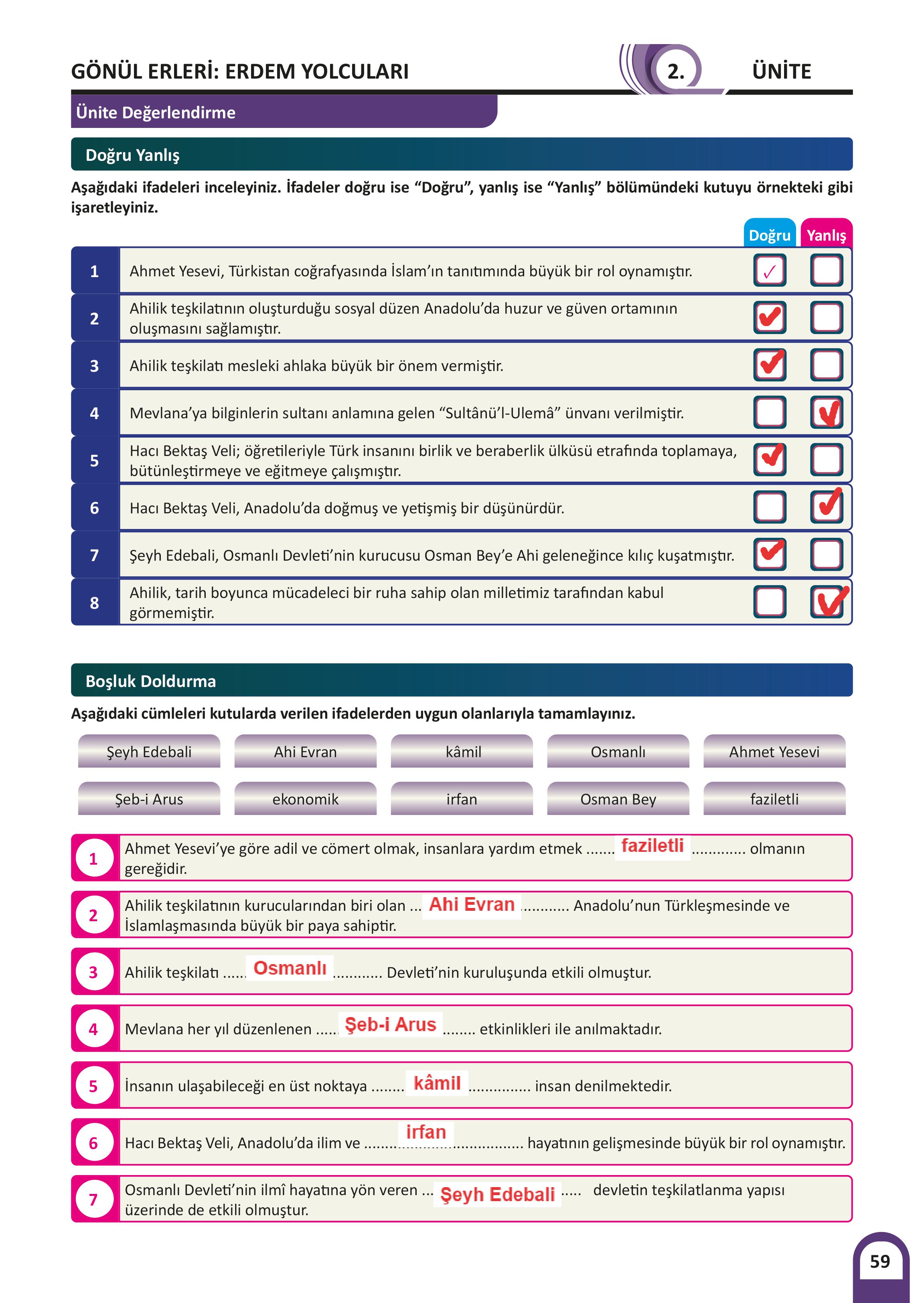 5. Sınıf Meb Yayınları Kültür Ve Medeniyetimize Yön Verenler Ders Kitabı 1. Kitap Sayfa 60 Cevapları