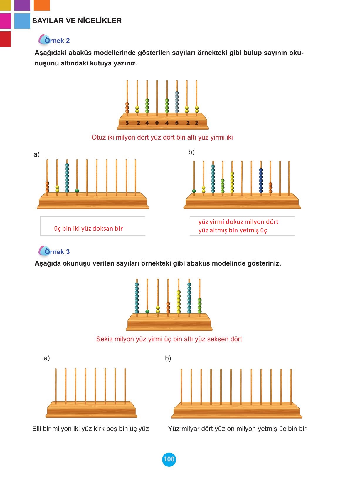 5. Sınıf Meb Yayınları Matematik Ders Kitabı 1. Kitap Sayfa 100 Cevapları