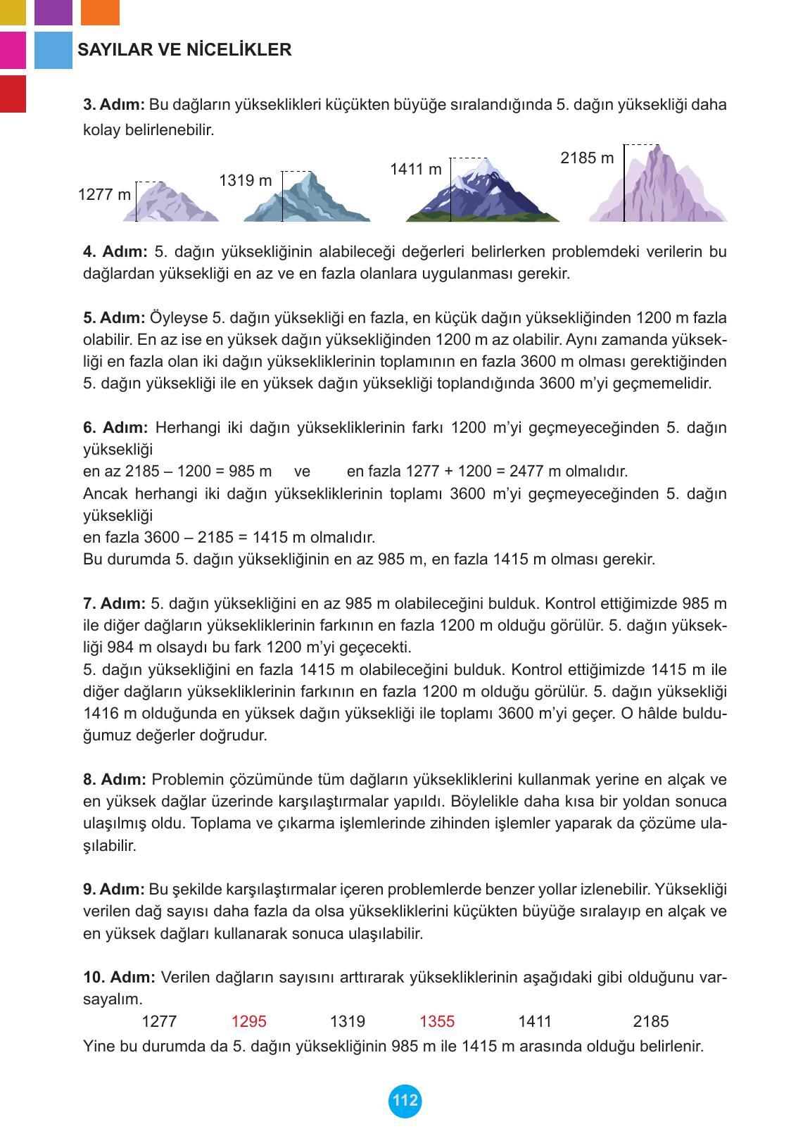 5. Sınıf Meb Yayınları Matematik Ders Kitabı 1. Kitap Sayfa 112 Cevapları