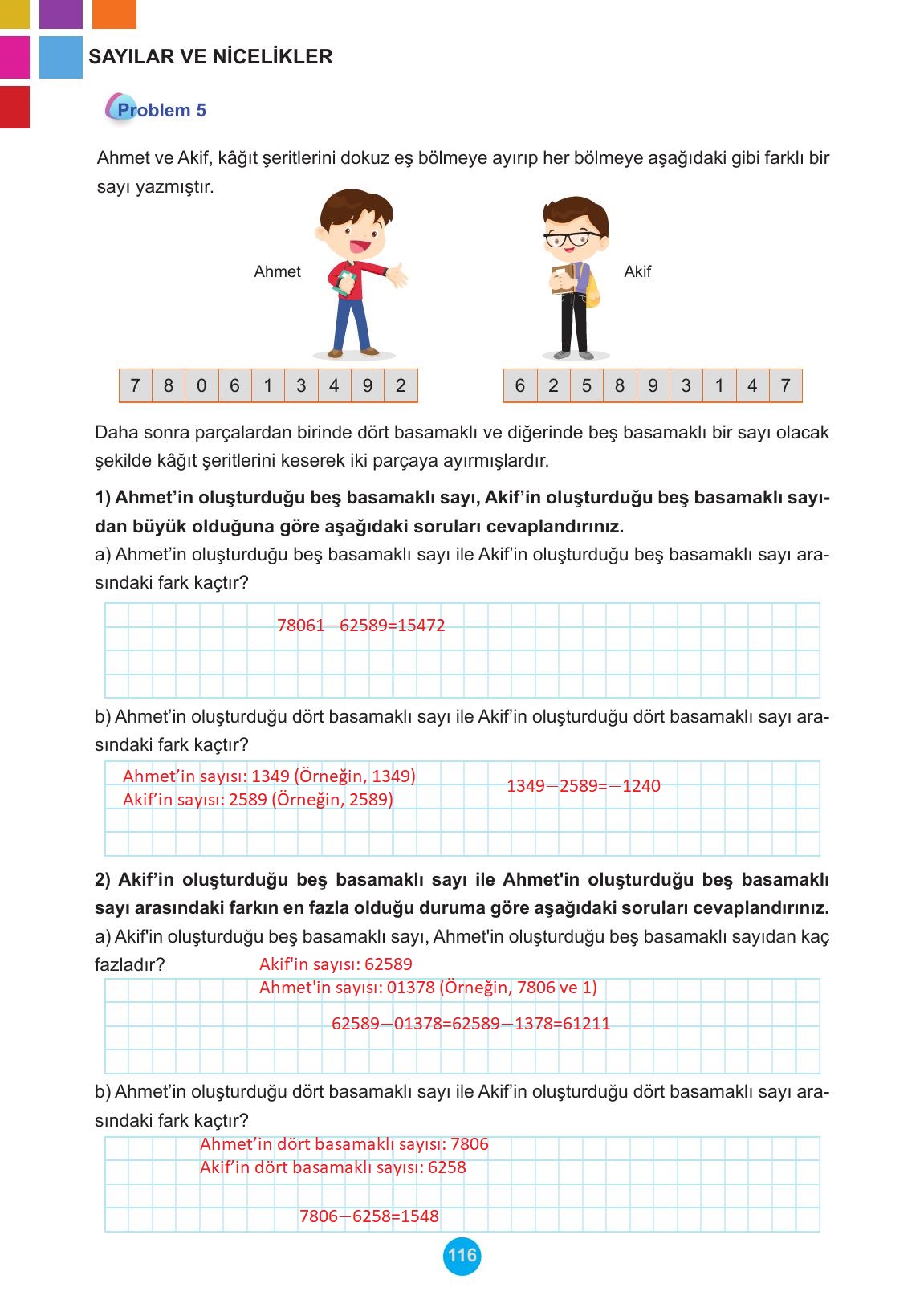 5. Sınıf Meb Yayınları Matematik Ders Kitabı 1. Kitap Sayfa 116 Cevapları