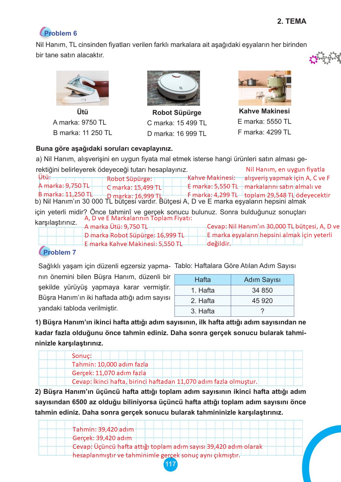 5. Sınıf Meb Yayınları Matematik Ders Kitabı 1. Kitap Sayfa 117 Cevapları