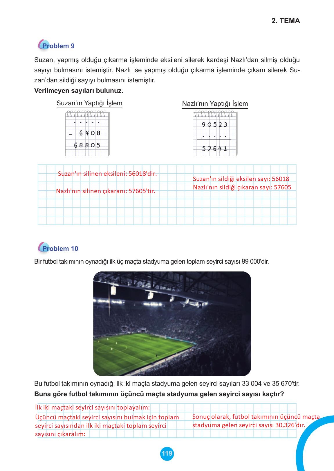 5. Sınıf Meb Yayınları Matematik Ders Kitabı 1. Kitap Sayfa 119 Cevapları