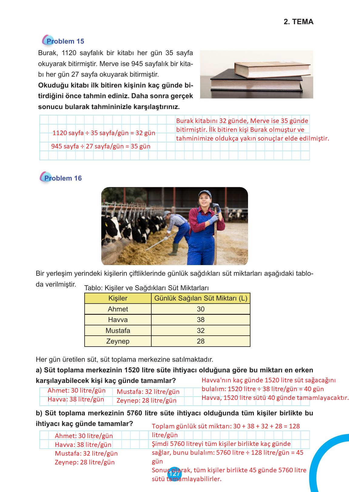 5. Sınıf Meb Yayınları Matematik Ders Kitabı 1. Kitap Sayfa 127 Cevapları