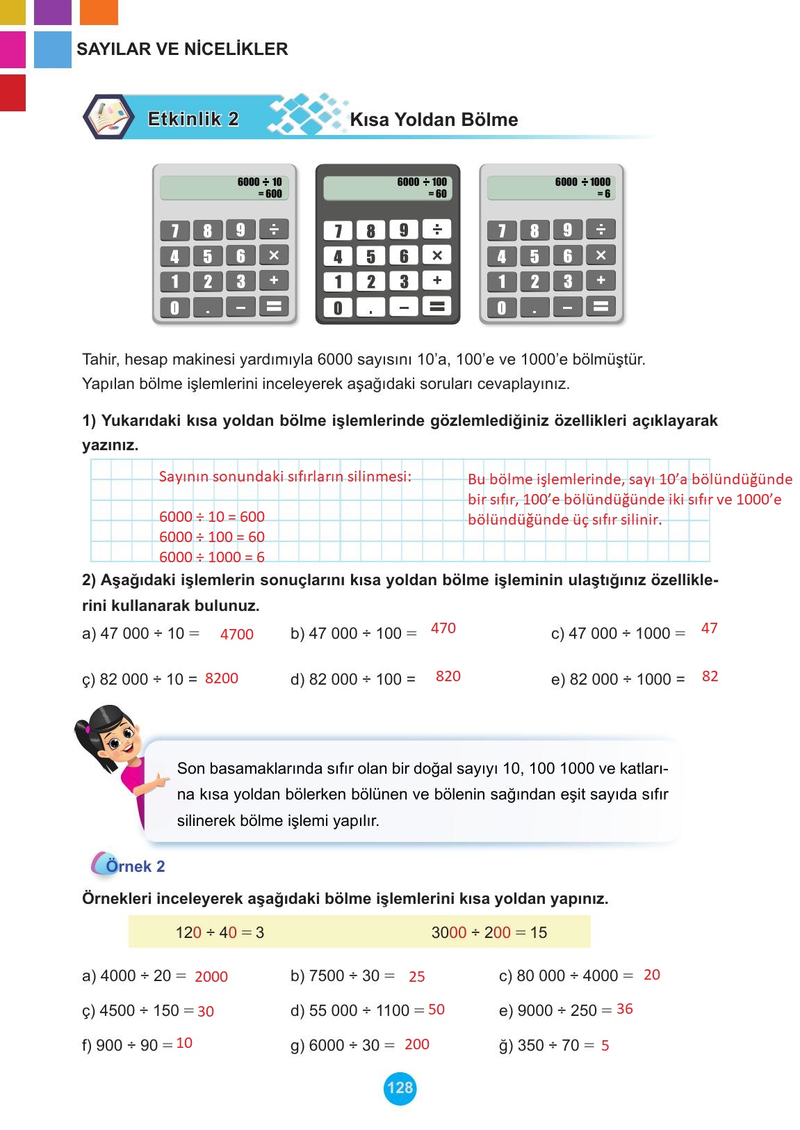 5. Sınıf Meb Yayınları Matematik Ders Kitabı 1. Kitap Sayfa 128 Cevapları