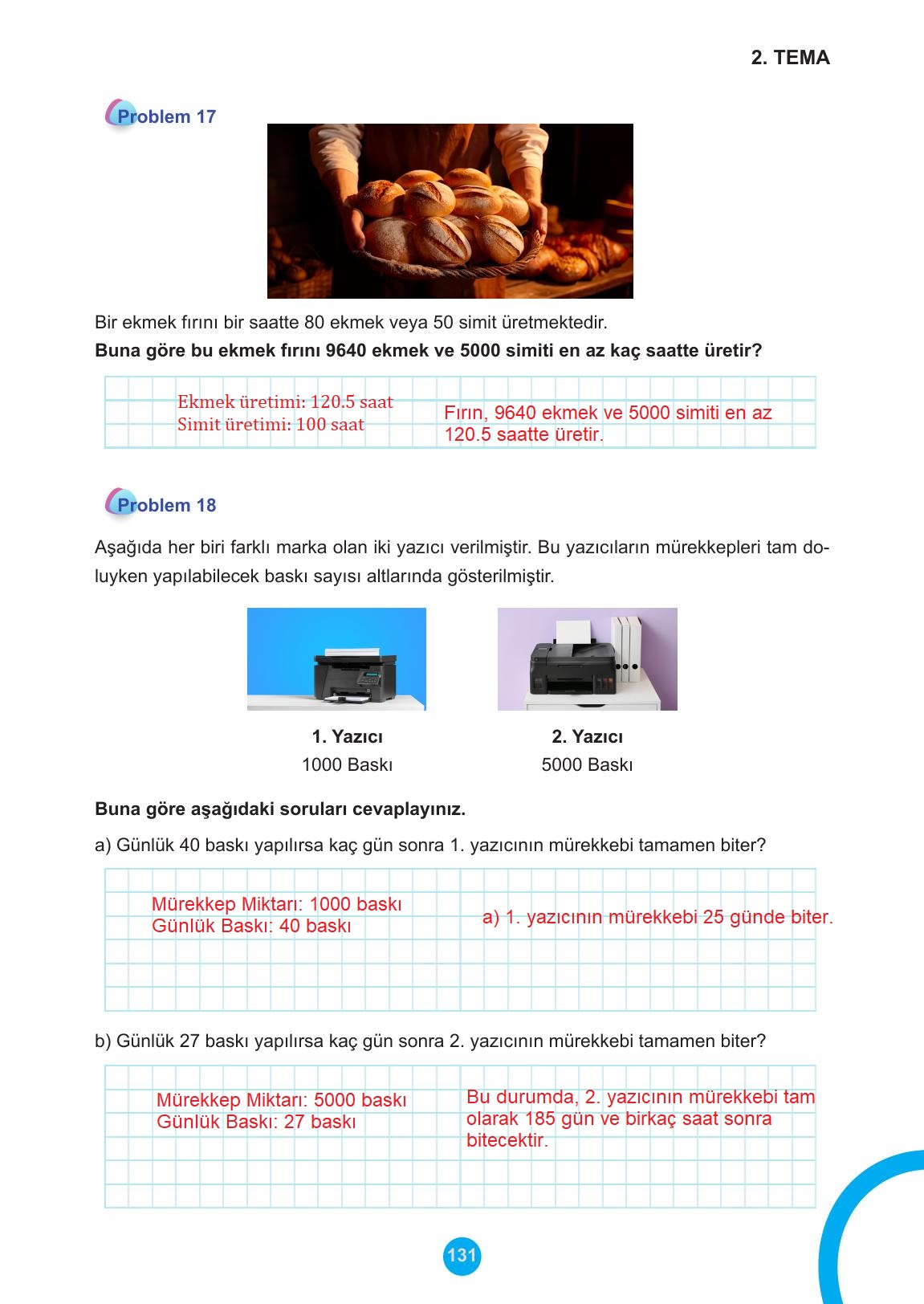 5. Sınıf Meb Yayınları Matematik Ders Kitabı 1. Kitap Sayfa 131 Cevapları