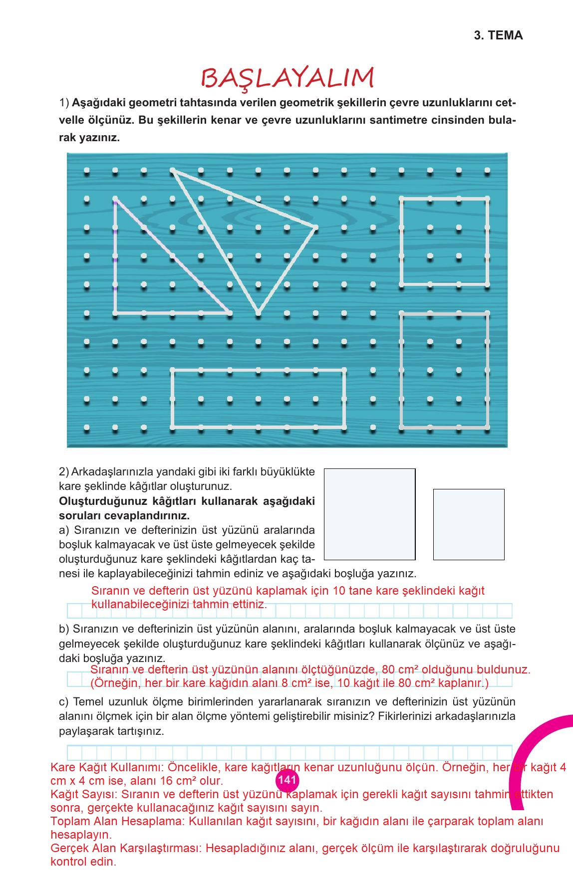 5. Sınıf Meb Yayınları Matematik Ders Kitabı 1. Kitap Sayfa 141 Cevapları