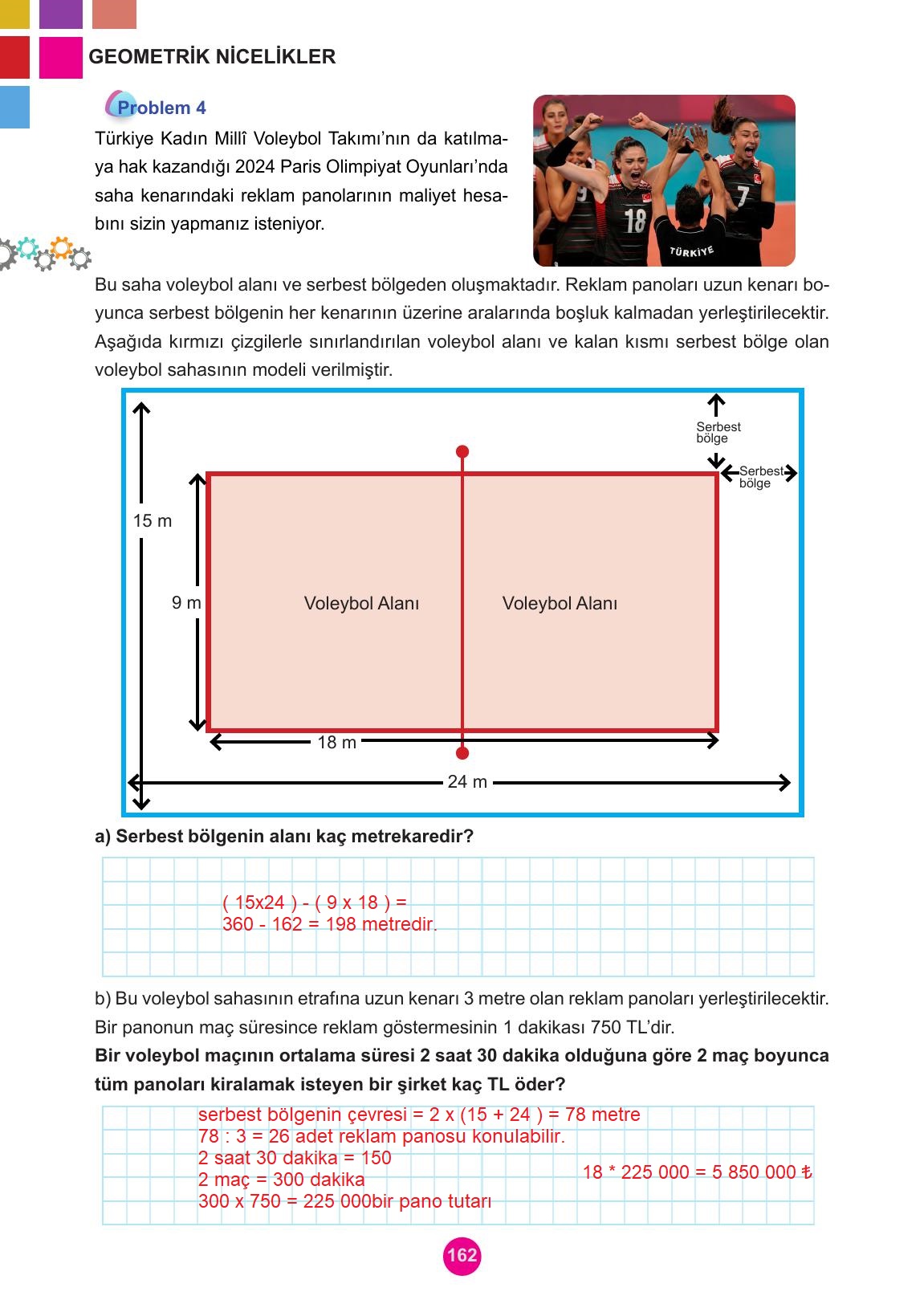 5. Sınıf Meb Yayınları Matematik Ders Kitabı 1. Kitap Sayfa 162 Cevapları