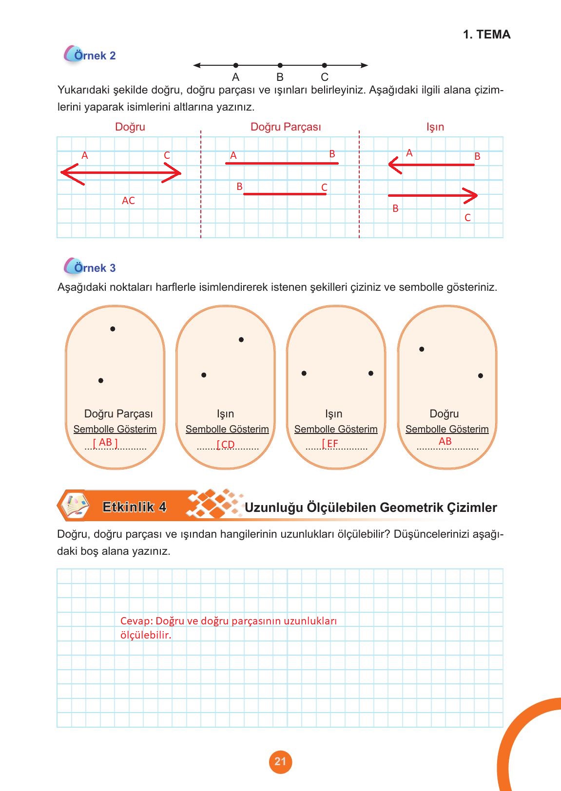 5. Sınıf Meb Yayınları Matematik Ders Kitabı 1. Kitap Sayfa 21 Cevapları