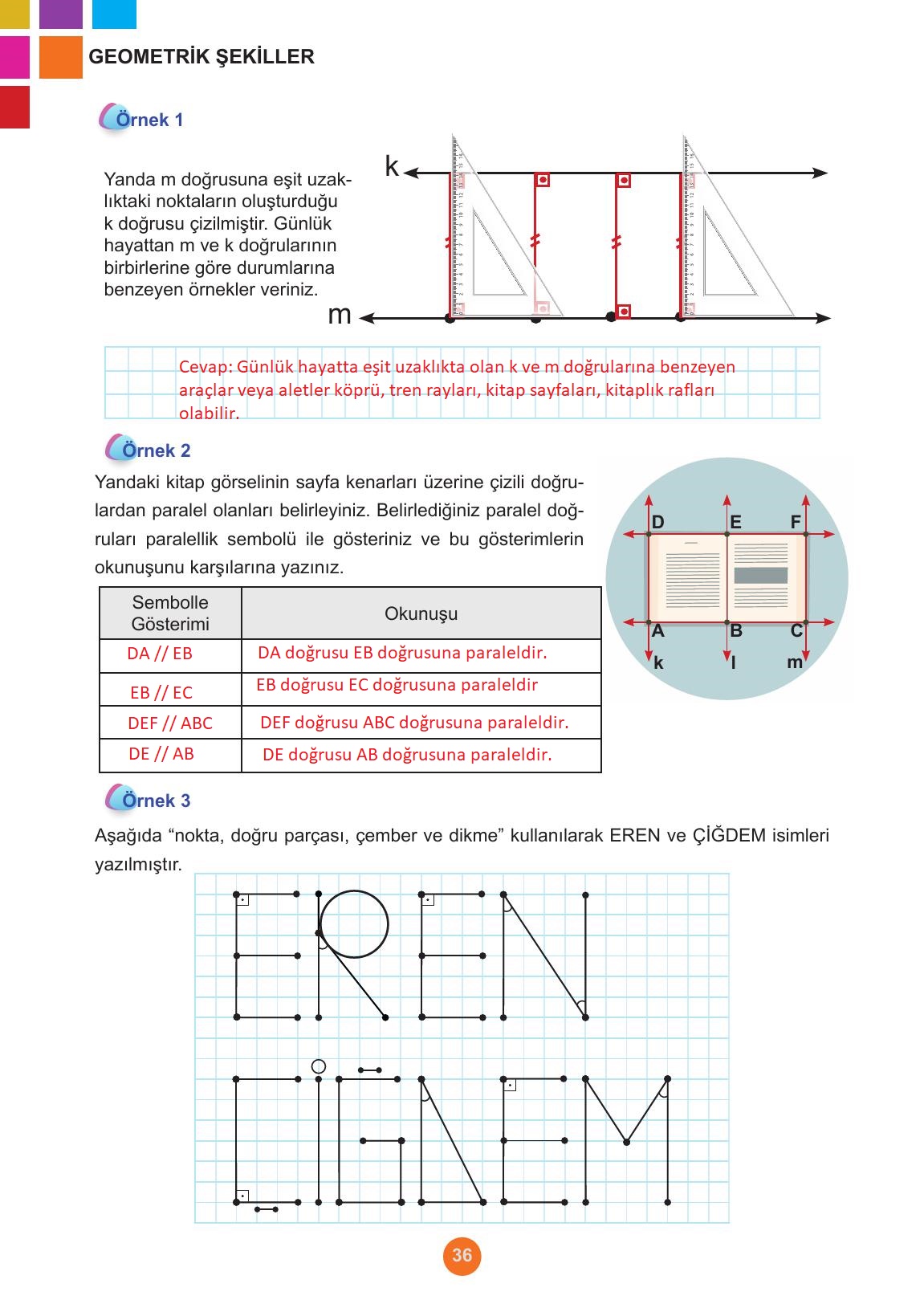 5. Sınıf Meb Yayınları Matematik Ders Kitabı 1. Kitap Sayfa 36 Cevapları
