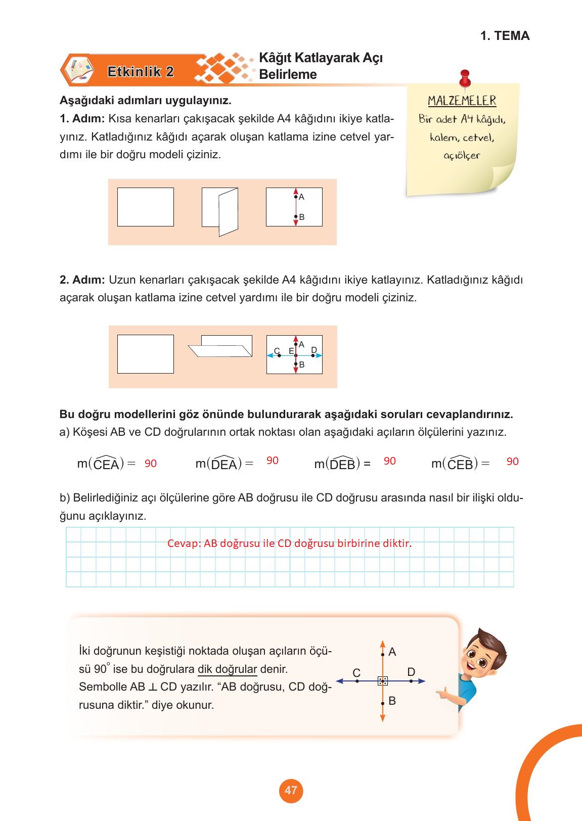5. Sınıf Meb Yayınları Matematik Ders Kitabı 1. Kitap Sayfa 47 Cevapları