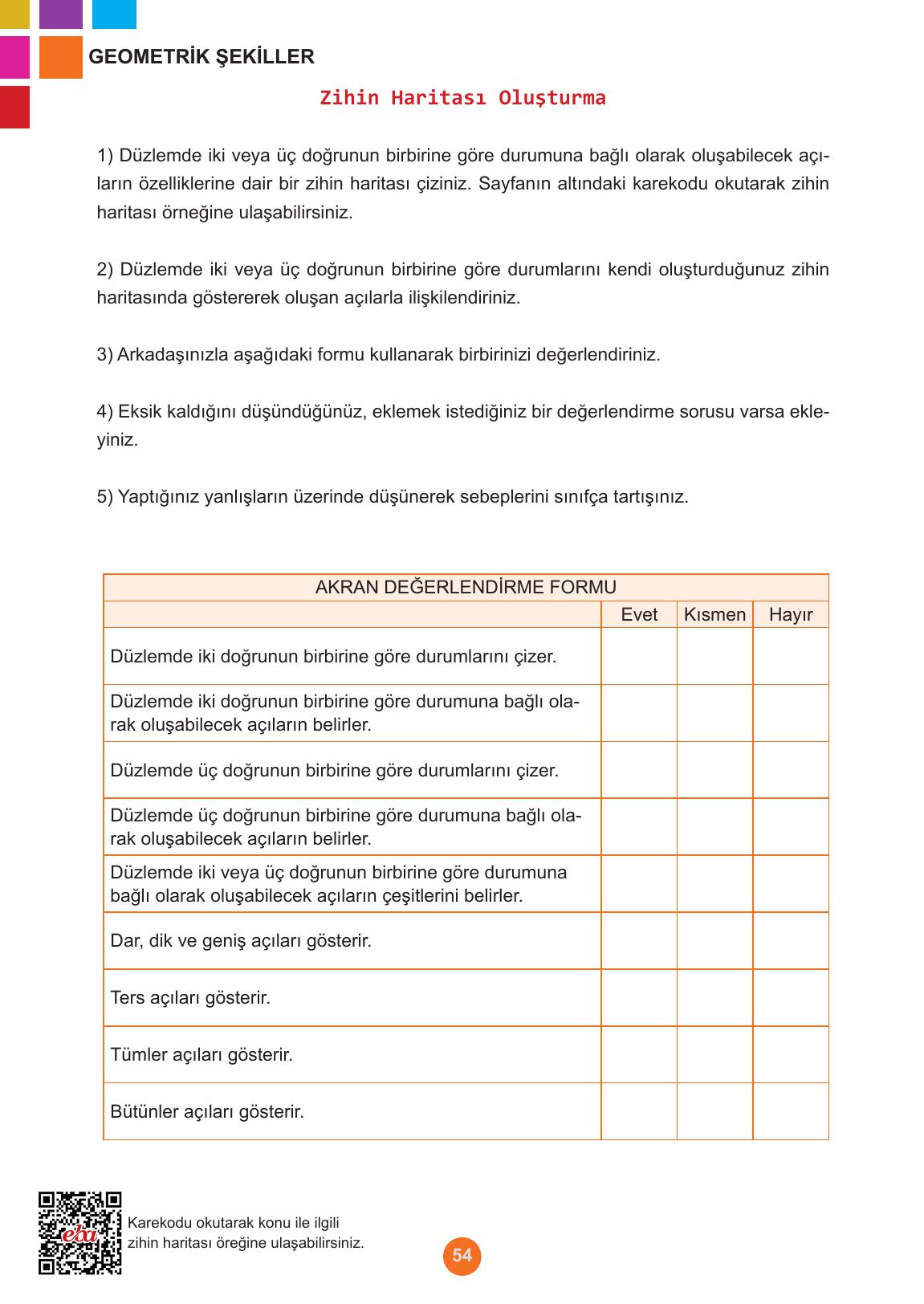 5. Sınıf Meb Yayınları Matematik Ders Kitabı 1. Kitap Sayfa 54 Cevapları