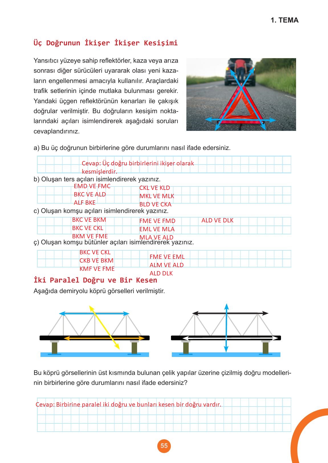 5. Sınıf Meb Yayınları Matematik Ders Kitabı 1. Kitap Sayfa 55 Cevapları