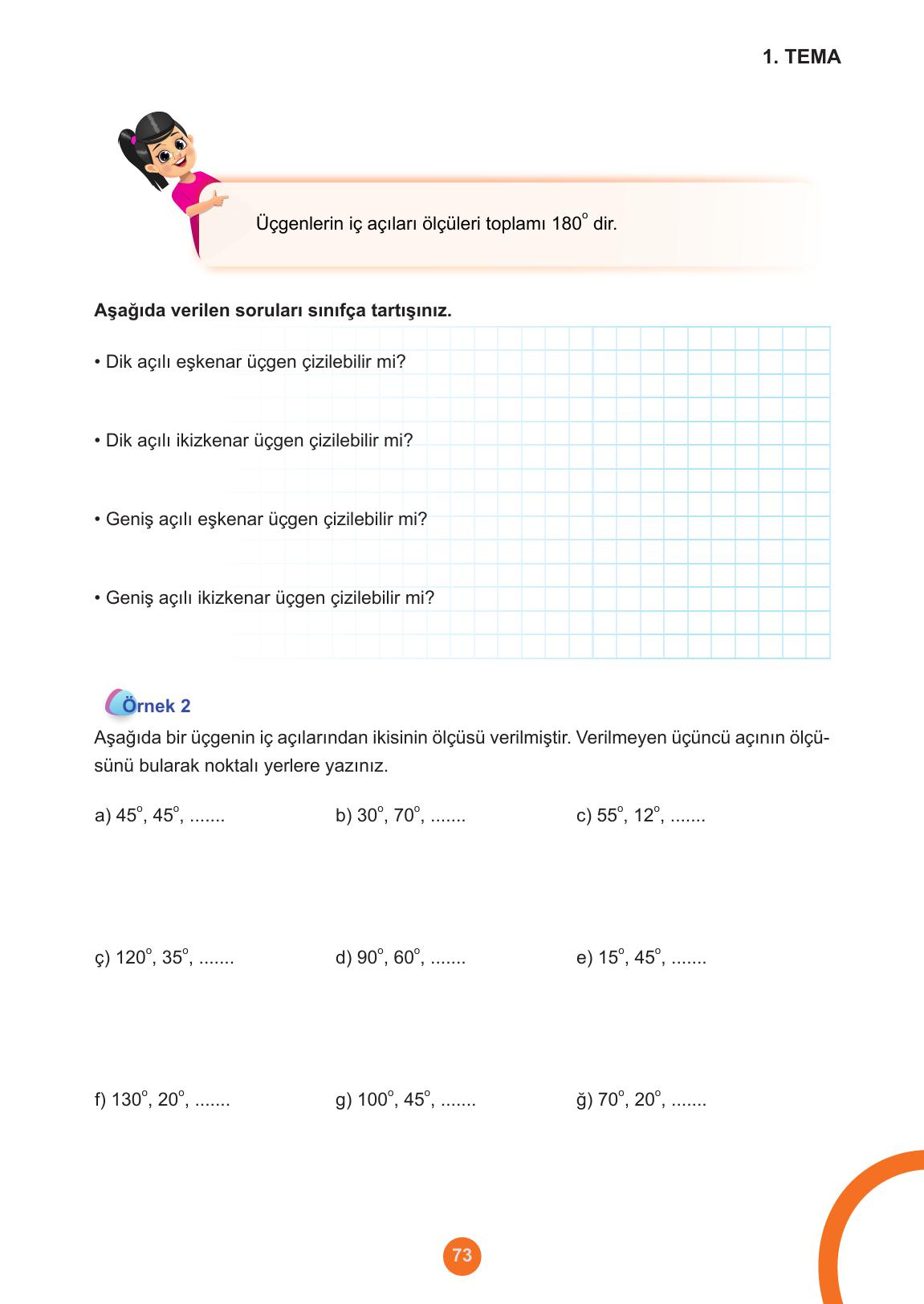 5. Sınıf Meb Yayınları Matematik Ders Kitabı 1. Kitap Sayfa 73 Cevapları