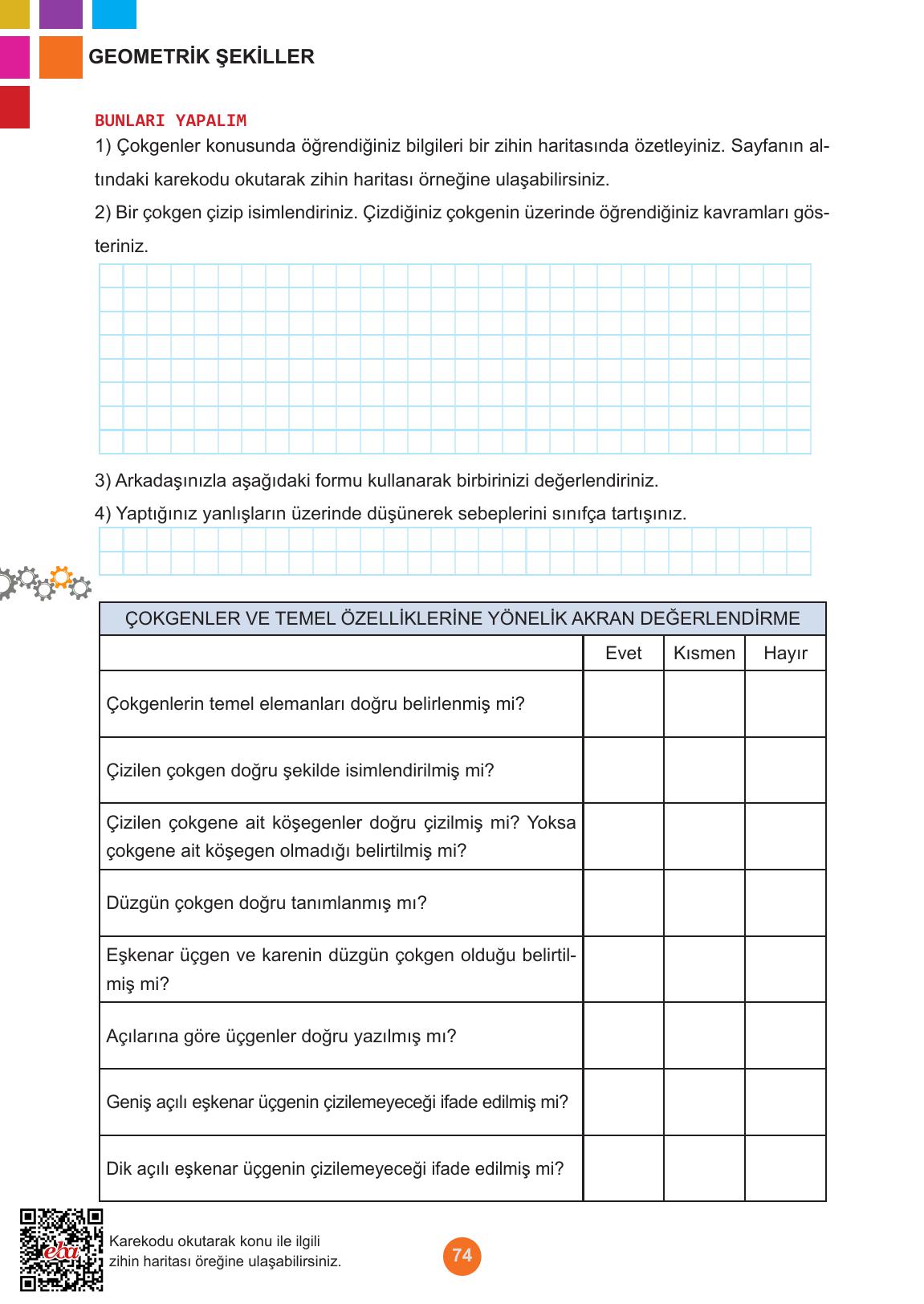 5. Sınıf Meb Yayınları Matematik Ders Kitabı 1. Kitap Sayfa 74 Cevapları