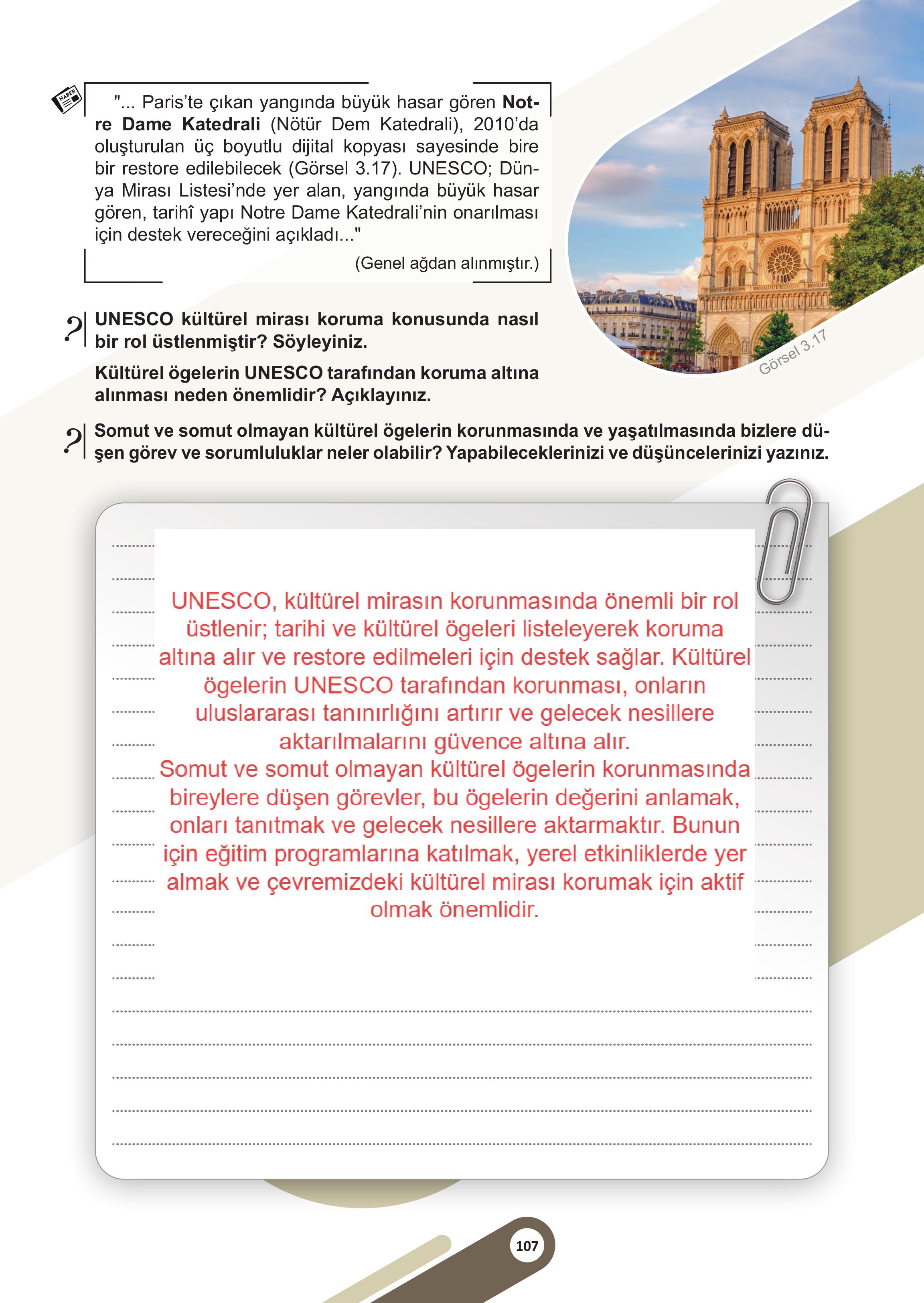 5. Sınıf Meb Yayınları Sosyal Bilgiler Ders Kitabı 1. Kitap Sayfa 107 Cevapları