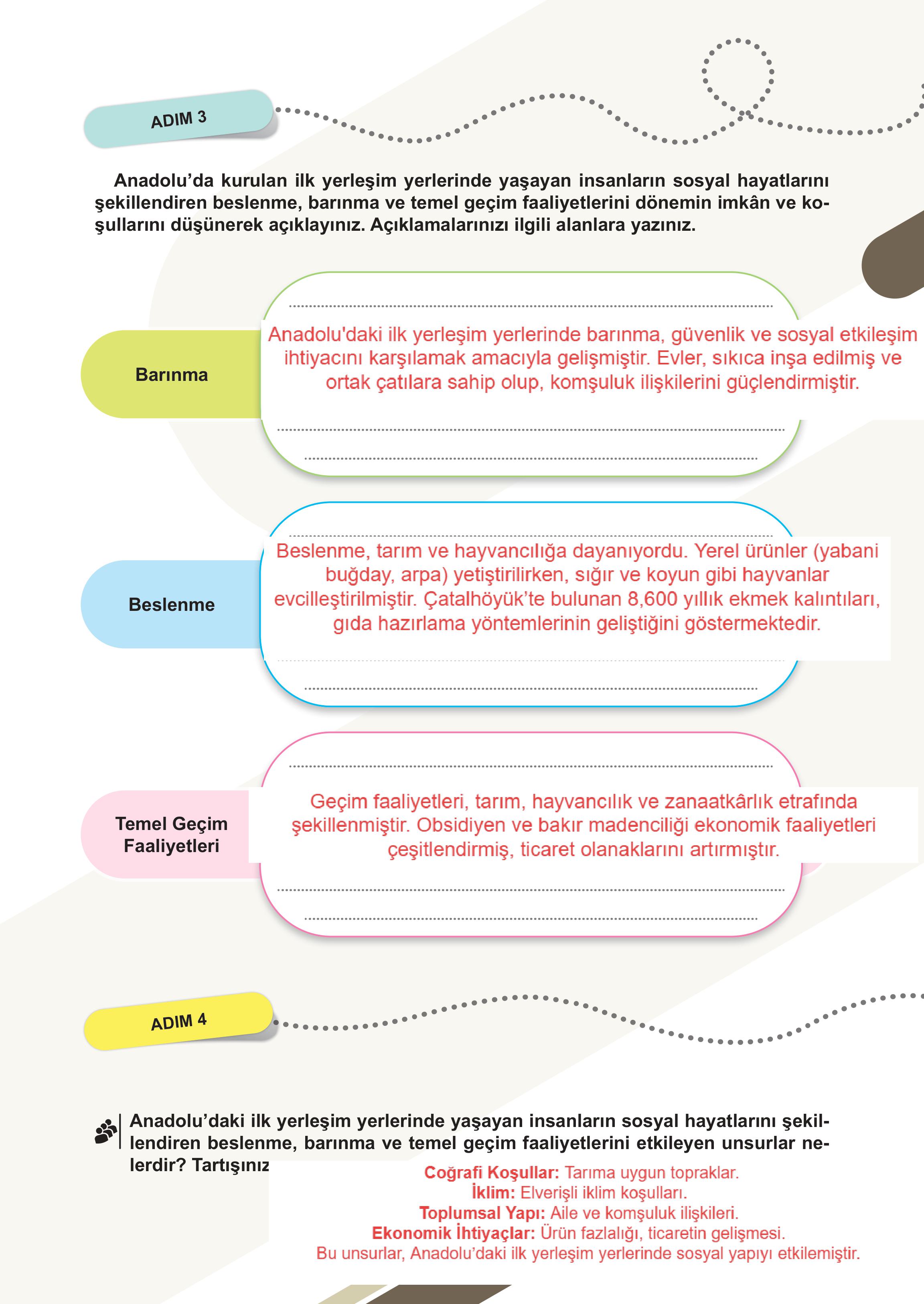 5. Sınıf Meb Yayınları Sosyal Bilgiler Ders Kitabı 1. Kitap Sayfa 124 Cevapları