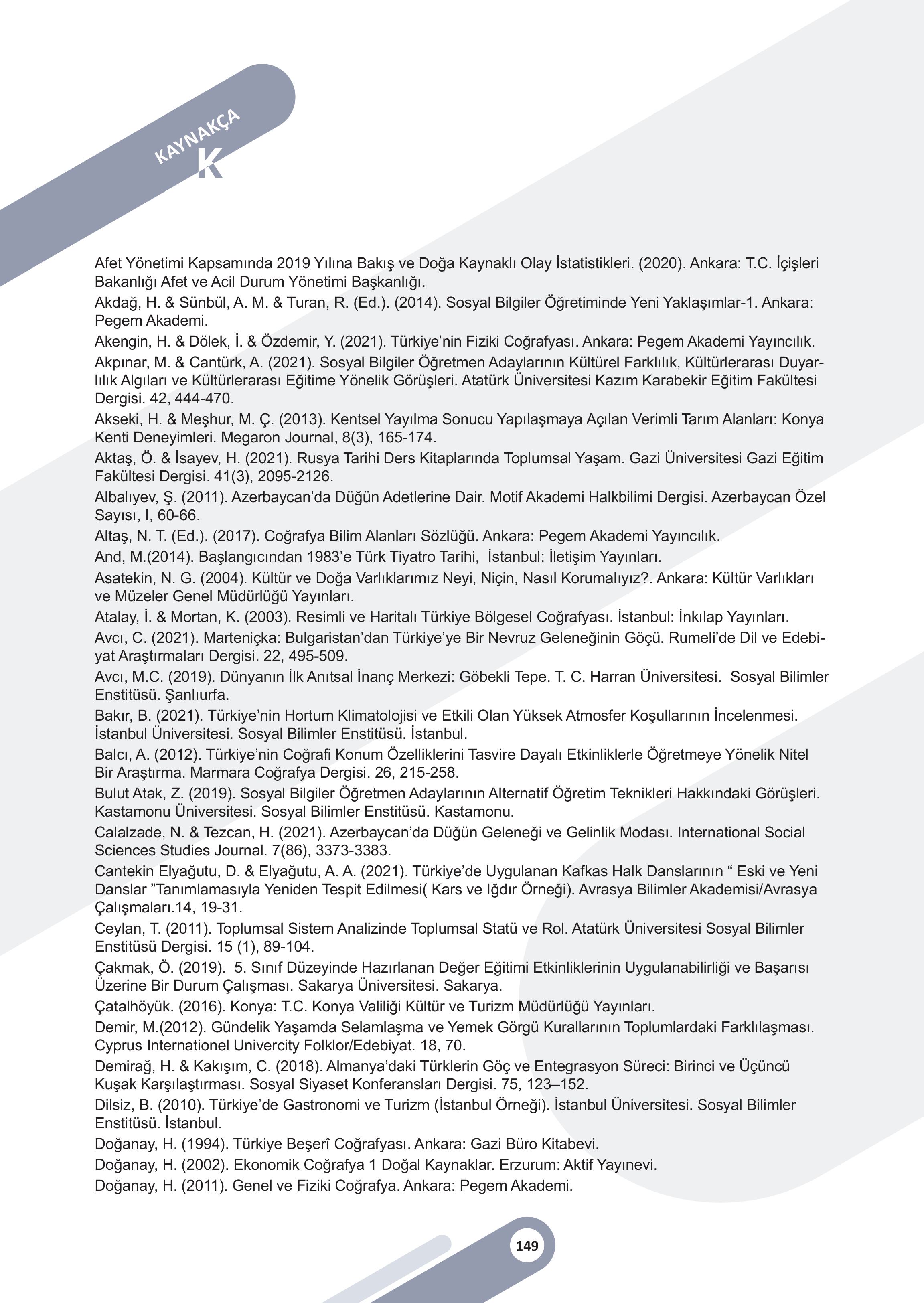 5. Sınıf Meb Yayınları Sosyal Bilgiler Ders Kitabı 1. Kitap Sayfa 149 Cevapları