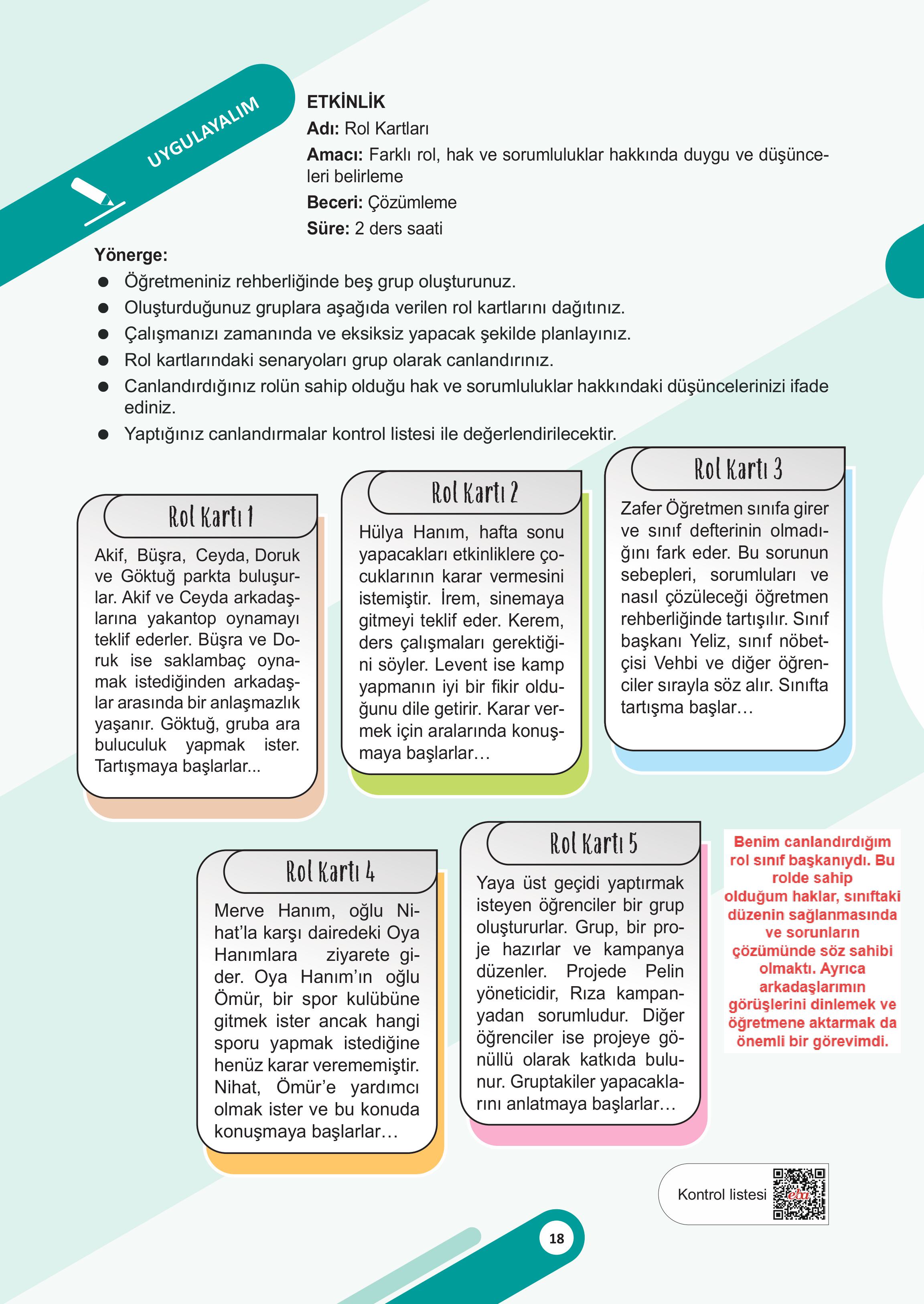 5. Sınıf Meb Yayınları Sosyal Bilgiler Ders Kitabı 1. Kitap Sayfa 18 Cevapları