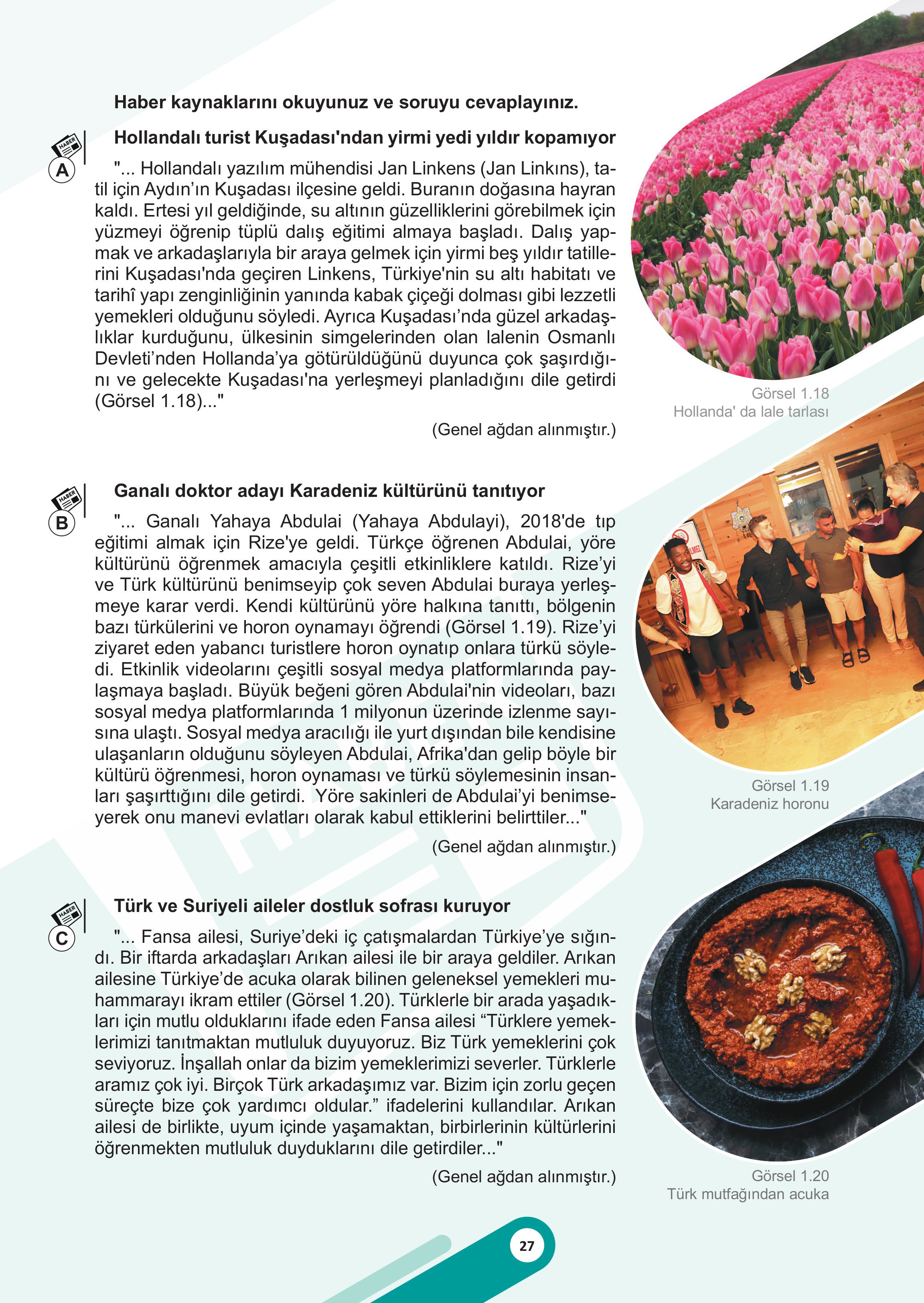 5. Sınıf Meb Yayınları Sosyal Bilgiler Ders Kitabı 1. Kitap Sayfa 27 Cevapları
