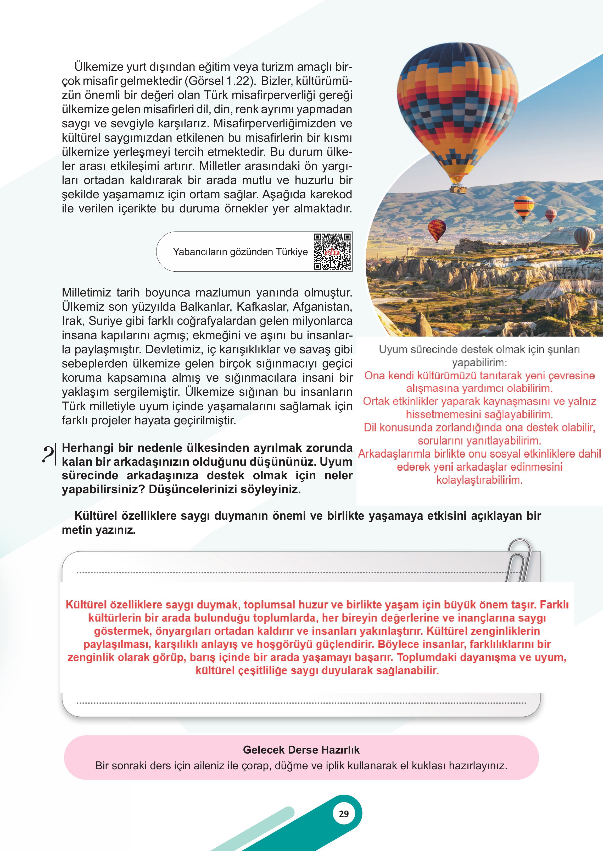 5. Sınıf Meb Yayınları Sosyal Bilgiler Ders Kitabı 1. Kitap Sayfa 29 Cevapları