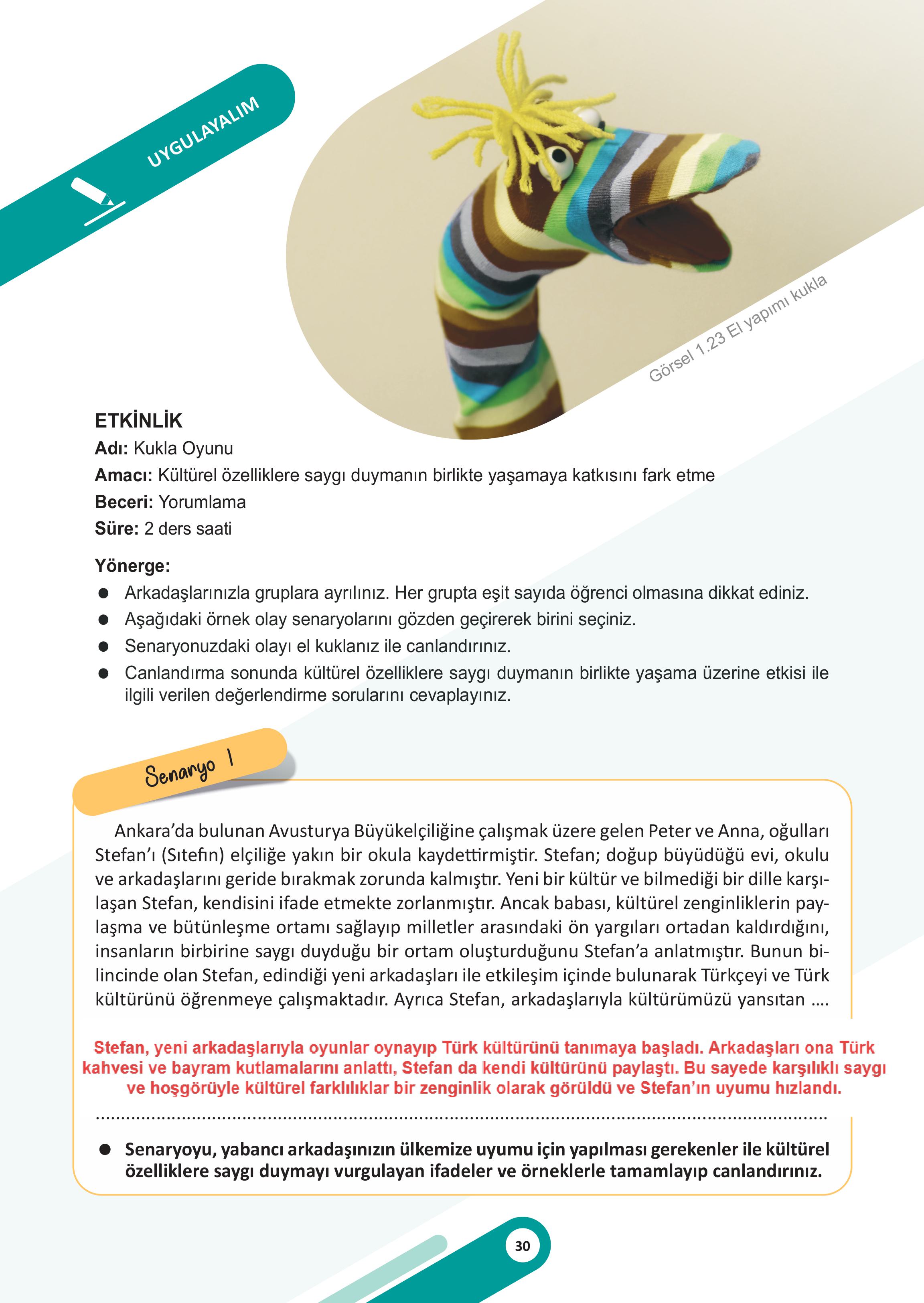 5. Sınıf Meb Yayınları Sosyal Bilgiler Ders Kitabı 1. Kitap Sayfa 30 Cevapları