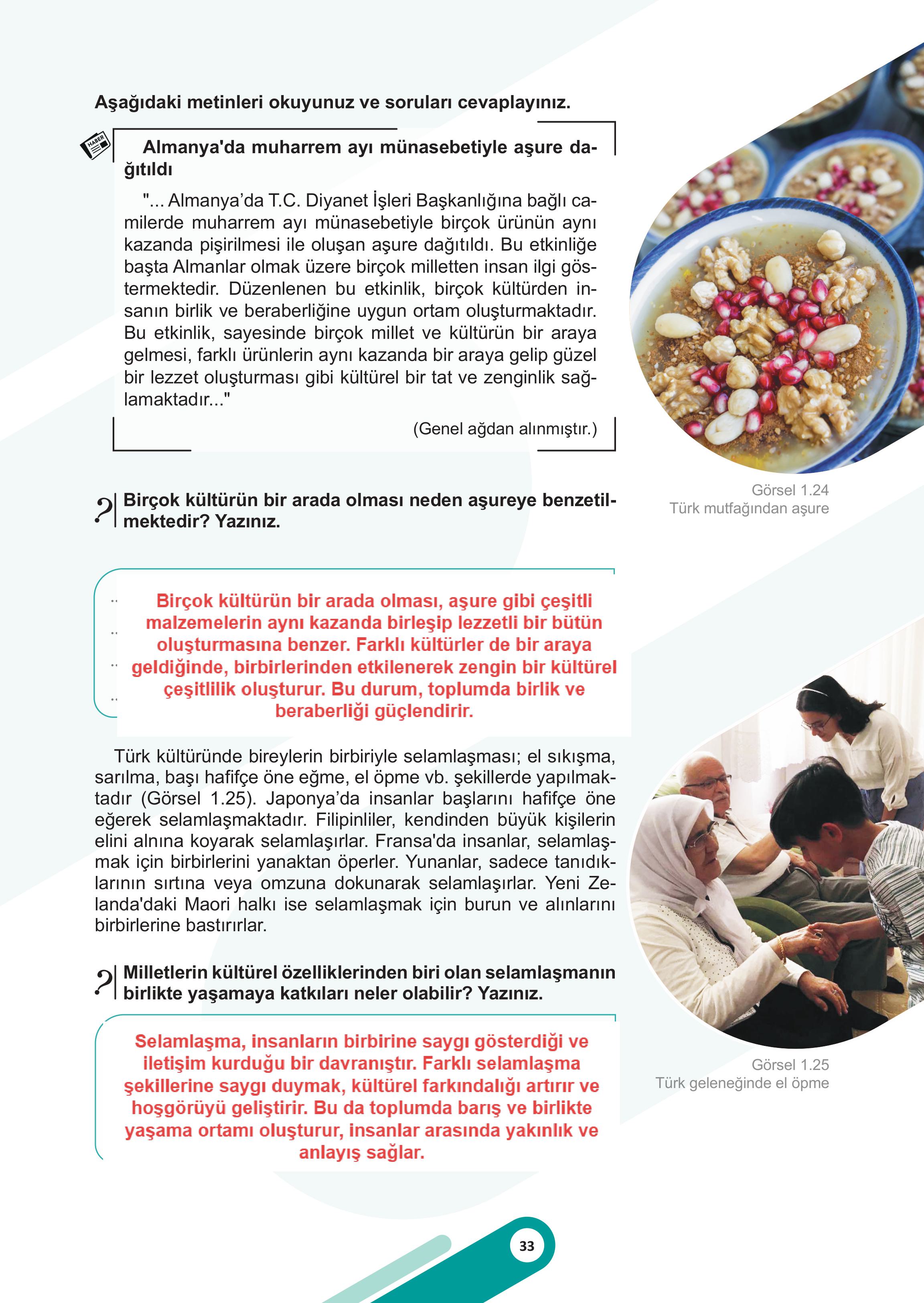 5. Sınıf Meb Yayınları Sosyal Bilgiler Ders Kitabı 1. Kitap Sayfa 33 Cevapları