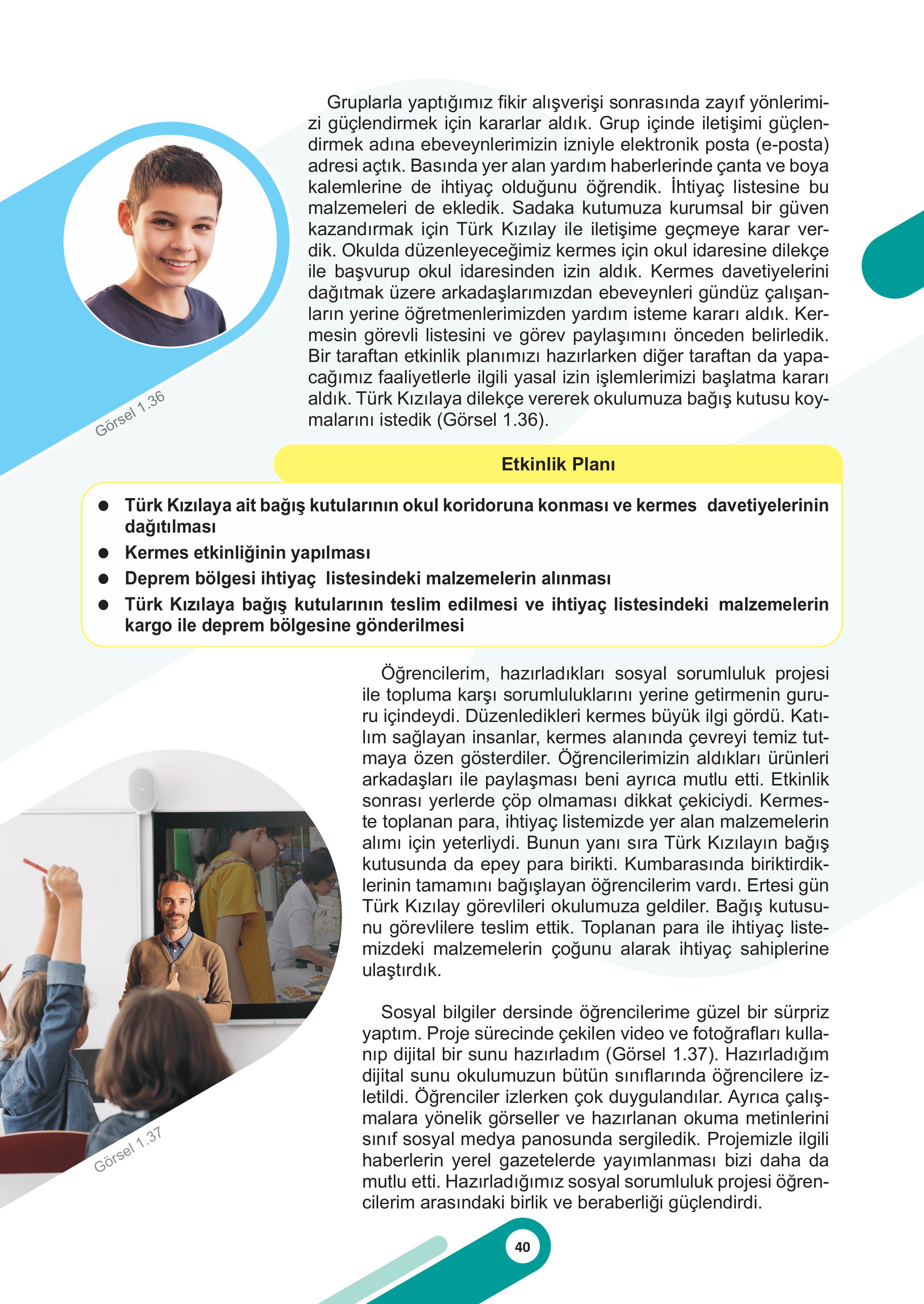 5. Sınıf Meb Yayınları Sosyal Bilgiler Ders Kitabı 1. Kitap Sayfa 40 Cevapları