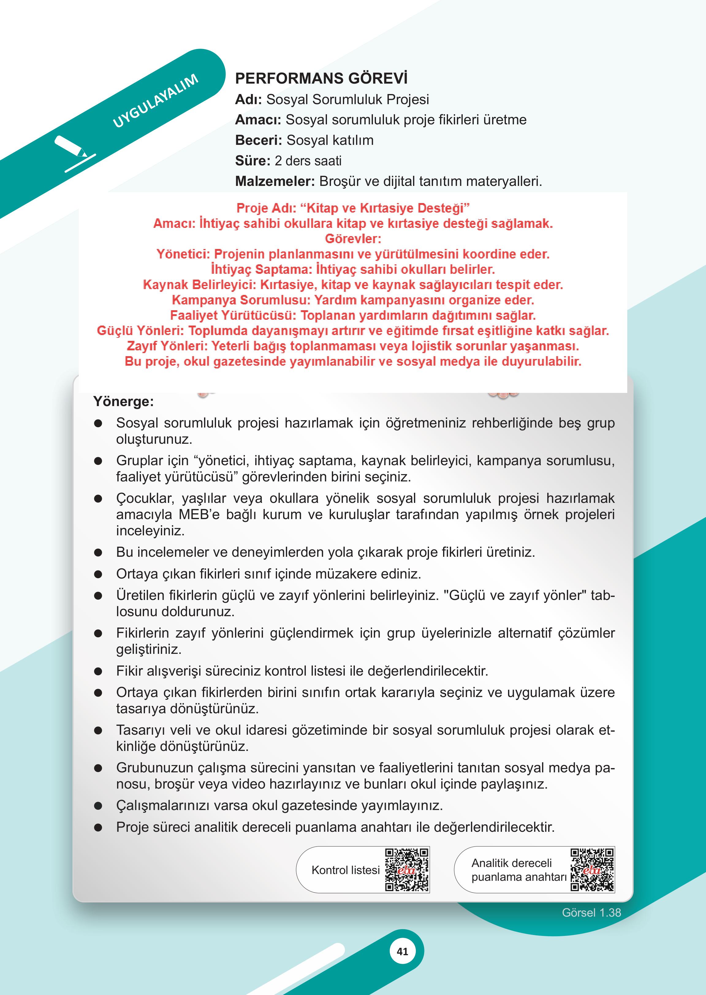 5. Sınıf Meb Yayınları Sosyal Bilgiler Ders Kitabı 1. Kitap Sayfa 41 Cevapları