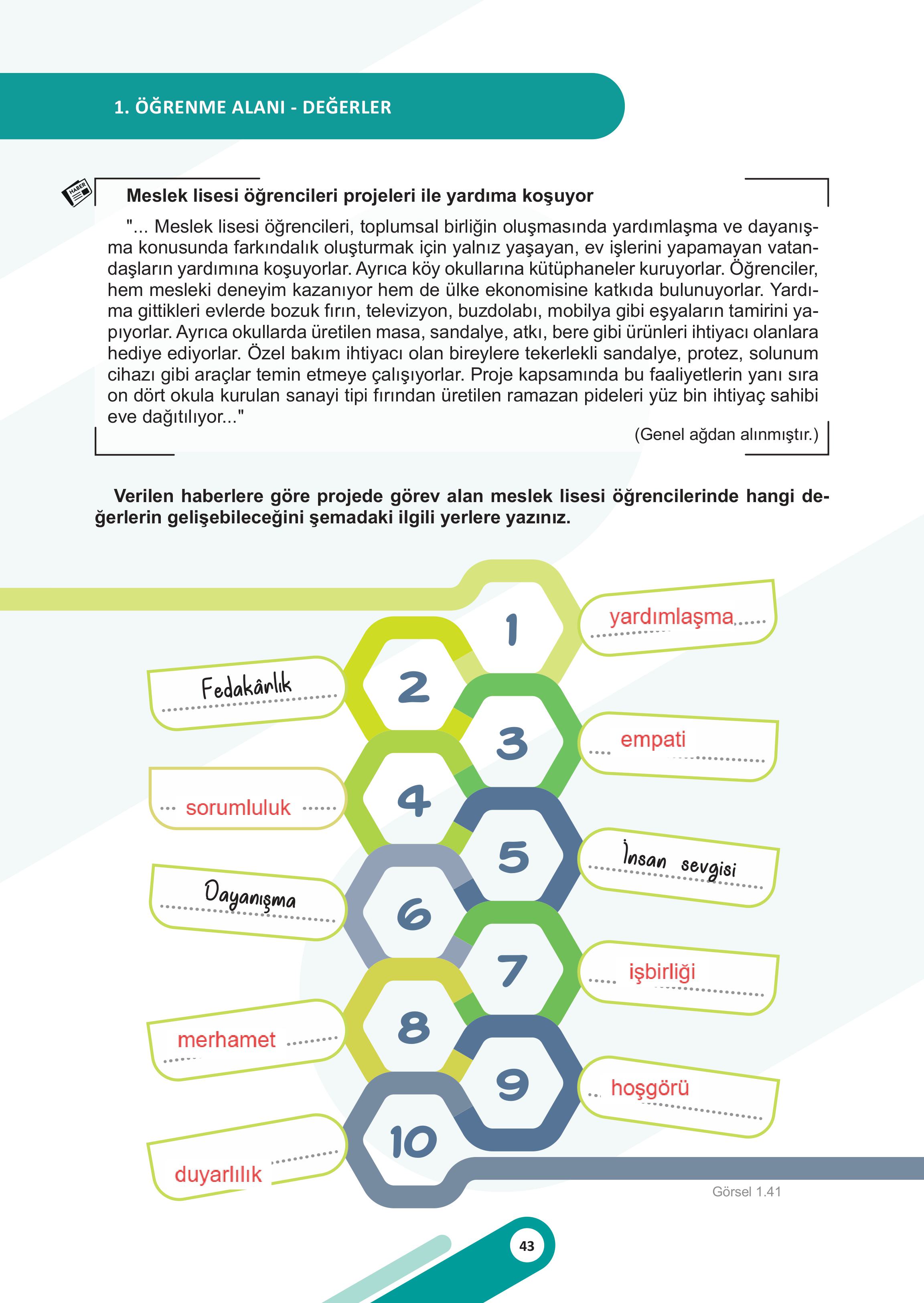 5. Sınıf Meb Yayınları Sosyal Bilgiler Ders Kitabı 1. Kitap Sayfa 43 Cevapları