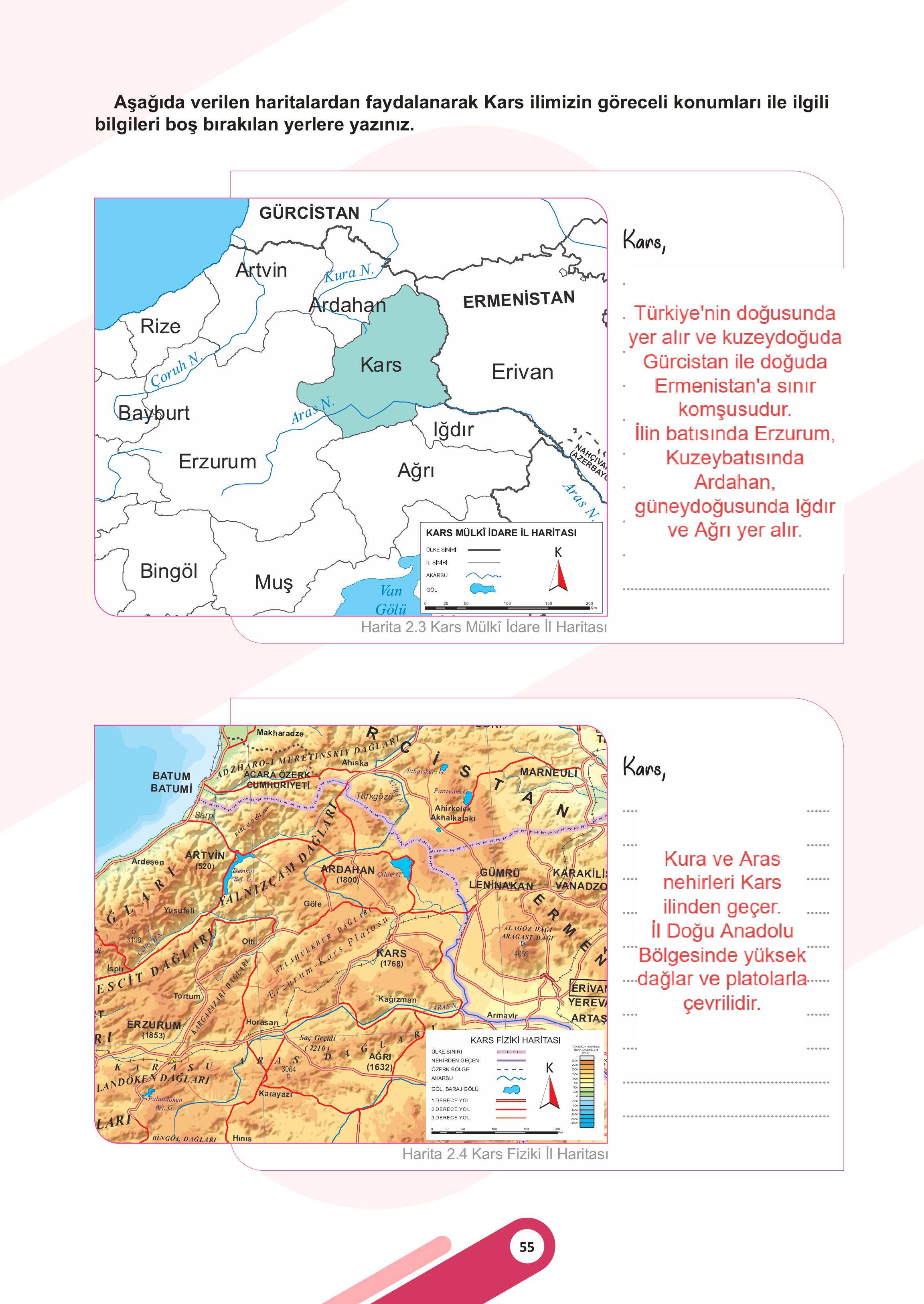 5. Sınıf Meb Yayınları Sosyal Bilgiler Ders Kitabı 1. Kitap Sayfa 55 Cevapları