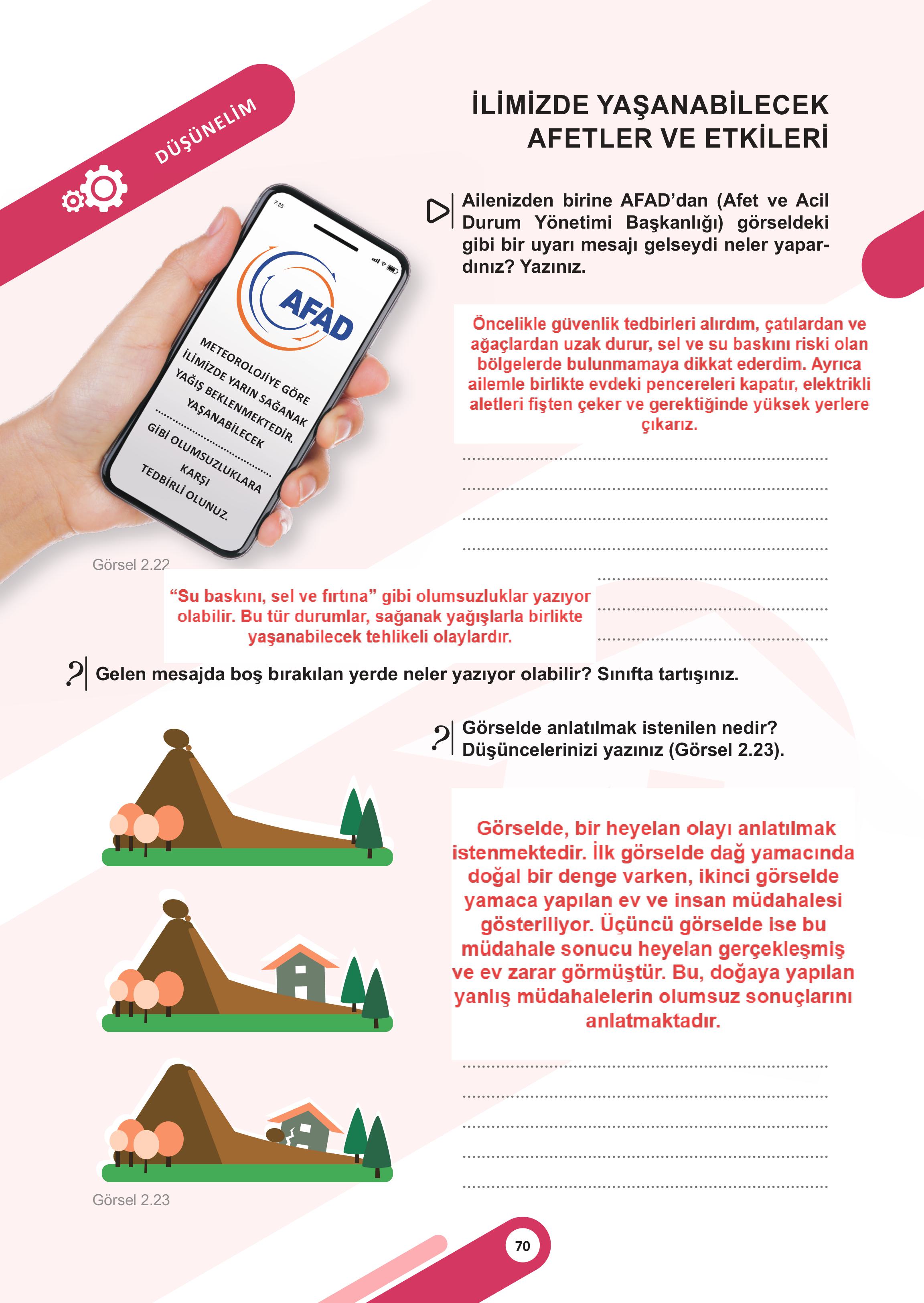 5. Sınıf Meb Yayınları Sosyal Bilgiler Ders Kitabı 1. Kitap Sayfa 70 Cevapları