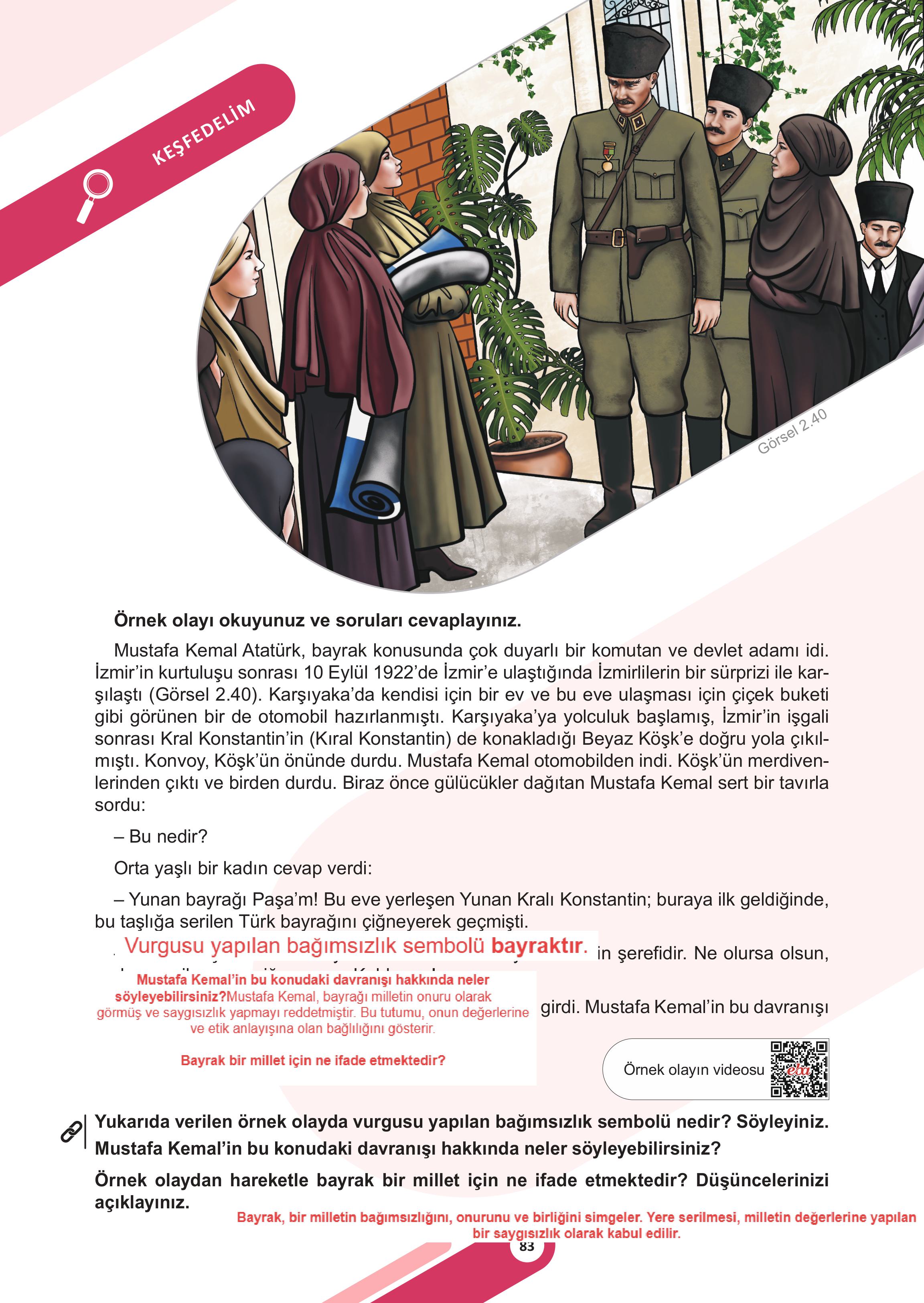 5. Sınıf Meb Yayınları Sosyal Bilgiler Ders Kitabı 1. Kitap Sayfa 83 Cevapları