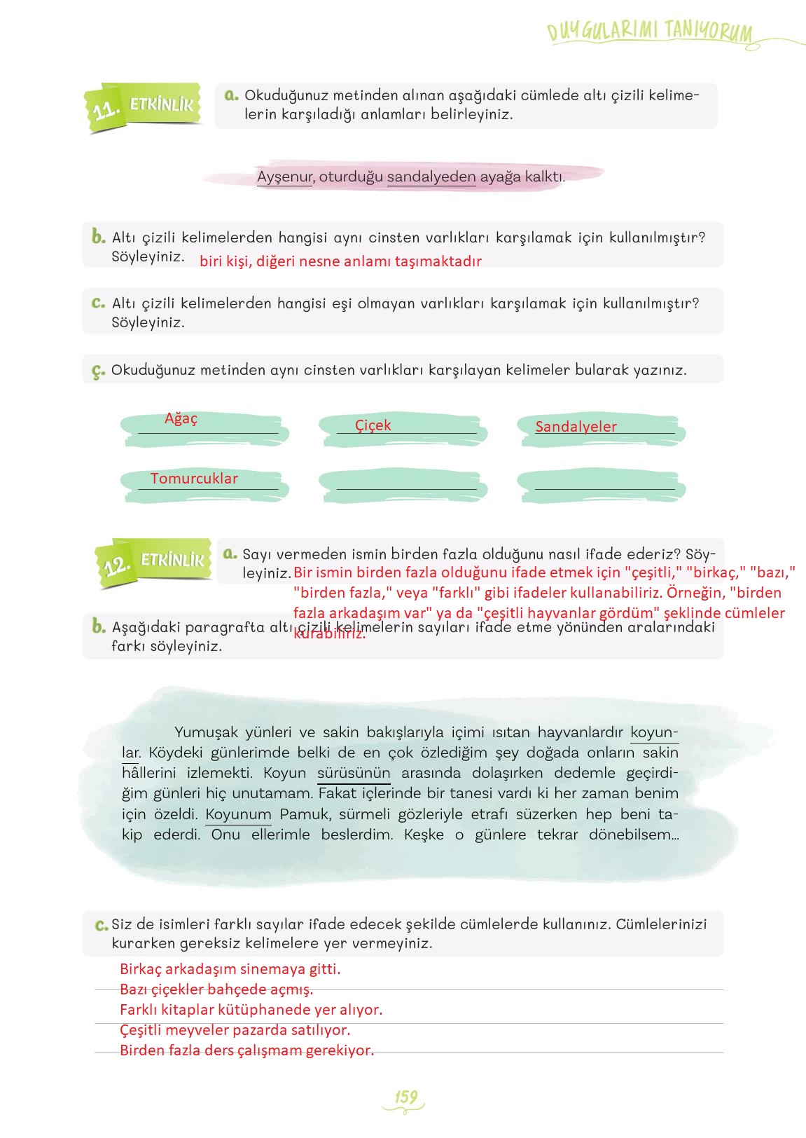 5. Sınıf Meb Yayınları Türkçe Ders Kitabı 1. Kitap Sayfa 159 Cevapları 5. Sınıf Meb Yayınları Türkçe Ders Kitabı 1. Kitap Sayfa 159 Cevapları
