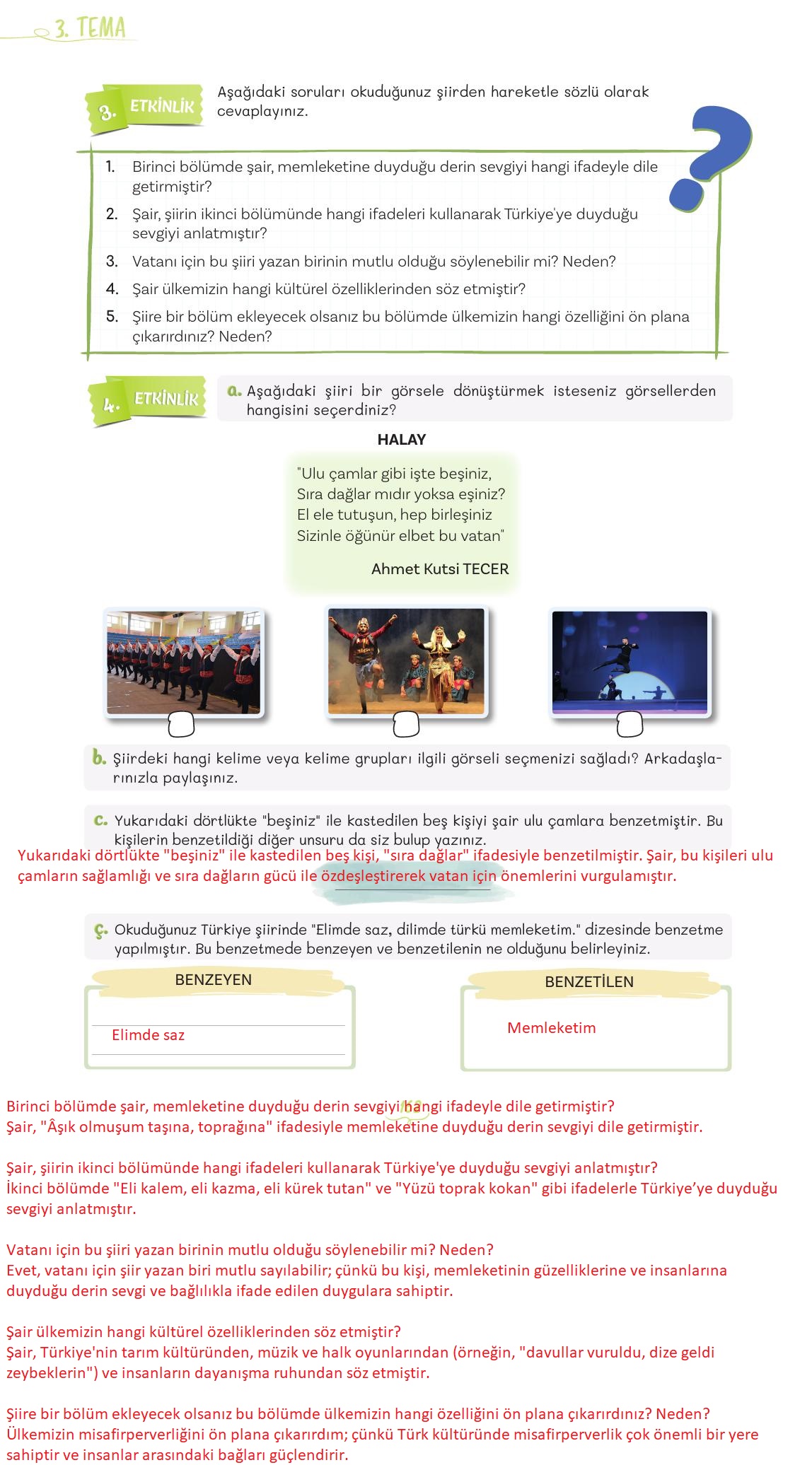 5. Sınıf Meb Yayınları Türkçe Ders Kitabı 1. Kitap Sayfa 162 Cevapları