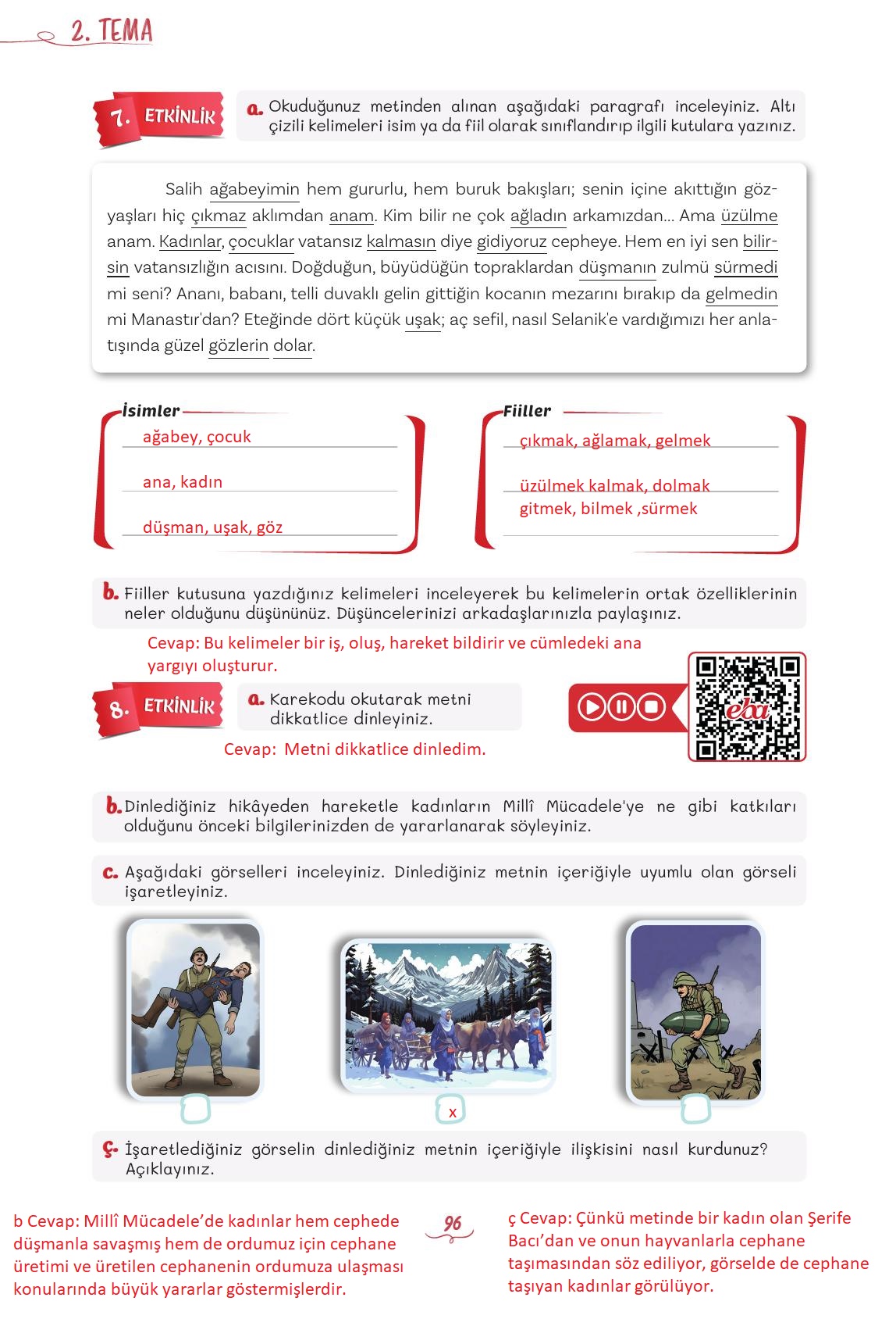 5. Sınıf Meb Yayınları Türkçe Ders Kitabı 1. Kitap Sayfa 96 Cevapları 5. Sınıf Meb Yayınları Türkçe Ders Kitabı 1. Kitap Sayfa 96 Cevapları