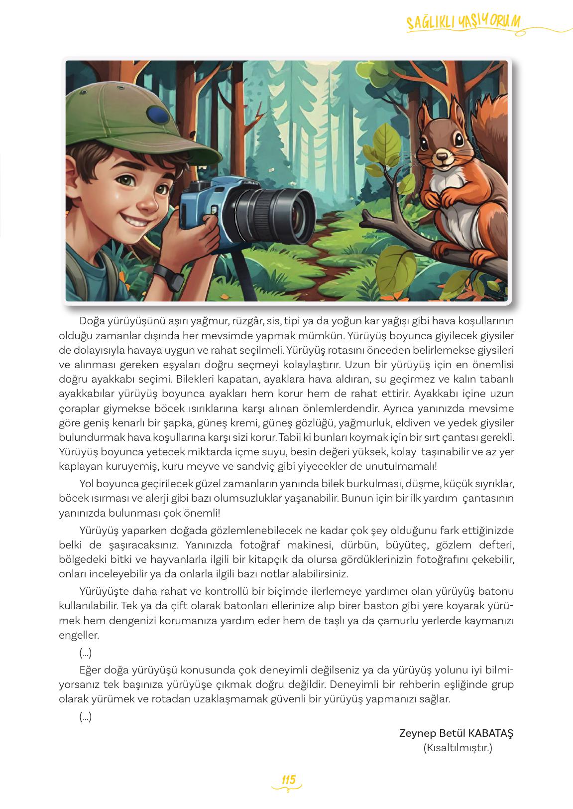 5. Sınıf Meb Yayınları Türkçe Ders Kitabı 2. Kitap Sayfa 115 Cevapları