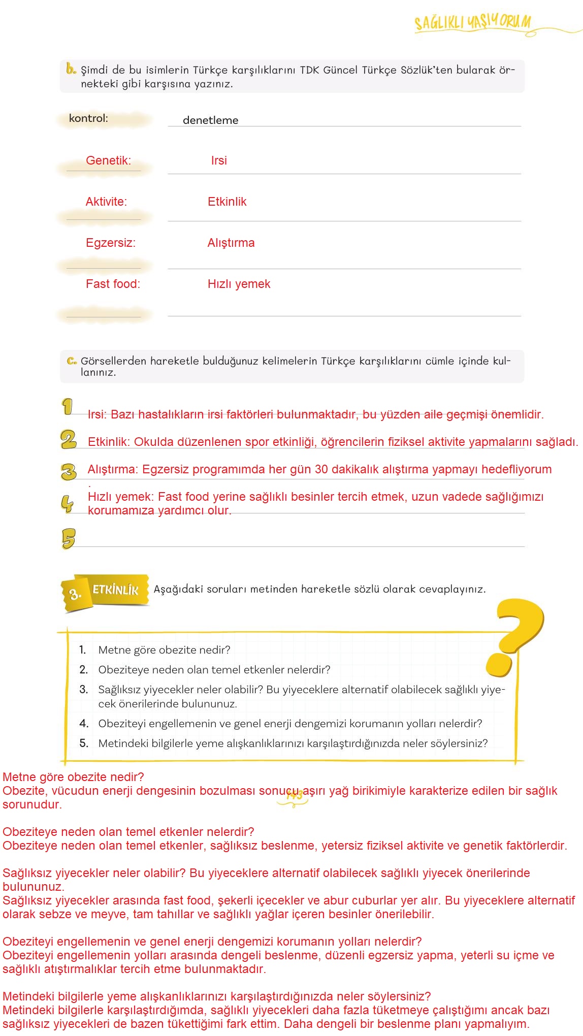 5. Sınıf Meb Yayınları Türkçe Ders Kitabı 2. Kitap Sayfa 143 Cevapları