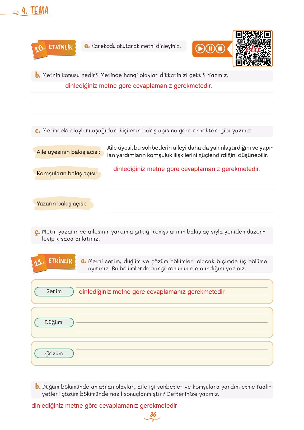 5. Sınıf Meb Yayınları Türkçe Ders Kitabı 2. Kitap Sayfa 36 Cevapları 5. Sınıf Meb Yayınları Türkçe Ders Kitabı 2. Kitap Sayfa 36 Cevapları