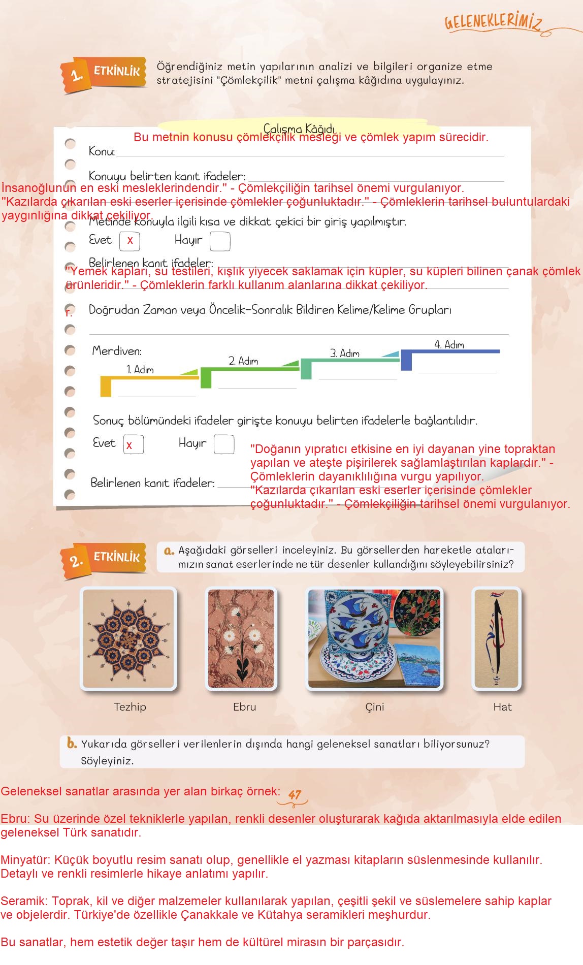 5. Sınıf Meb Yayınları Türkçe Ders Kitabı 2. Kitap Sayfa 47 Cevapları