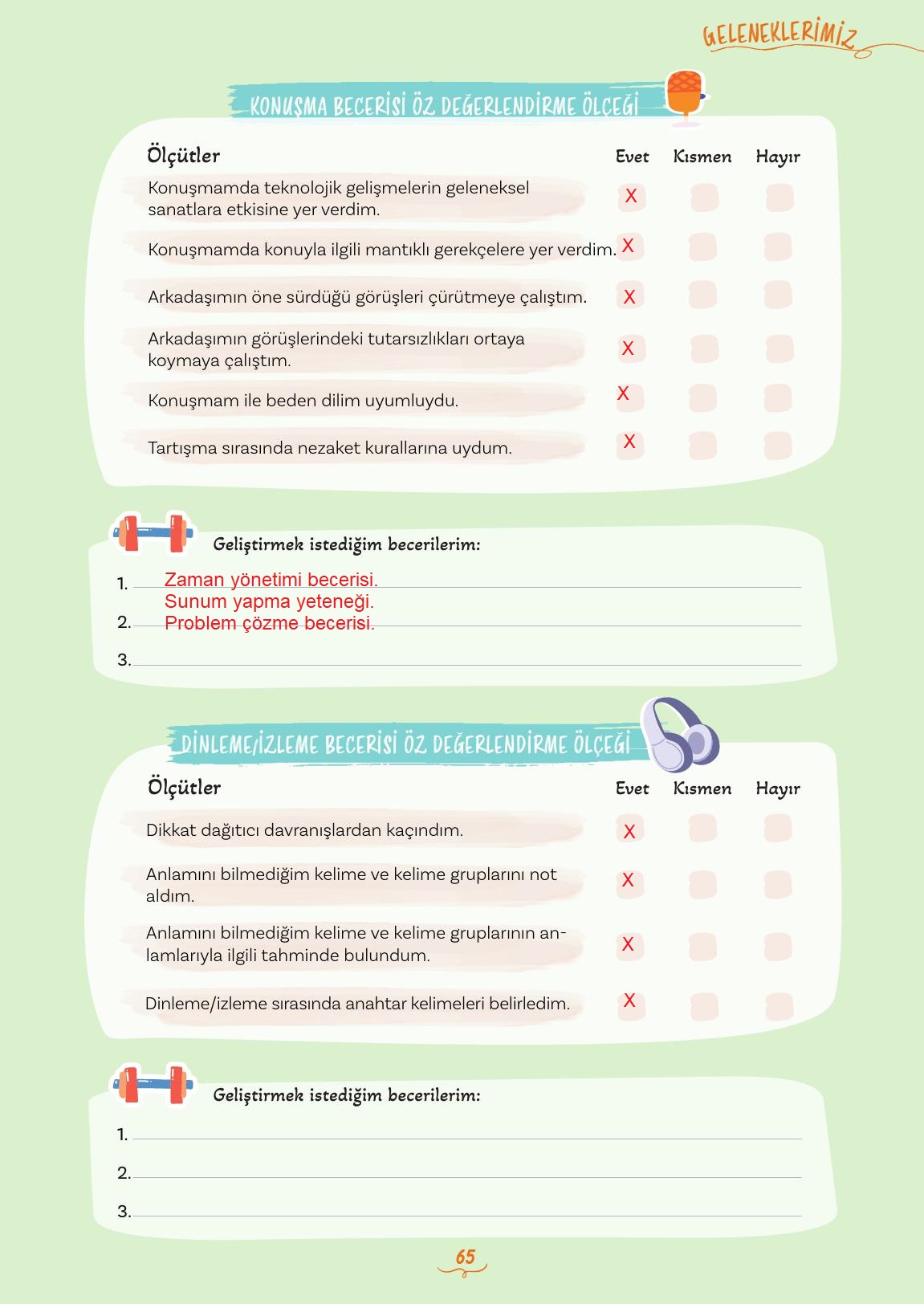 5. Sınıf Meb Yayınları Türkçe Ders Kitabı 2. Kitap Sayfa 65 Cevapları